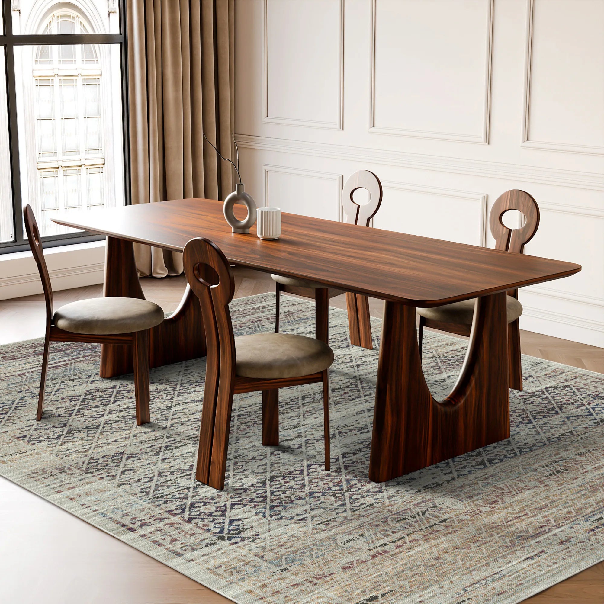 Waschbarer Übergangsteppich Lucca Mist