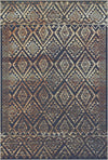 Ravello Marineblau Abgenutzter Diamant Waschbarer Teppich Dunkelblau