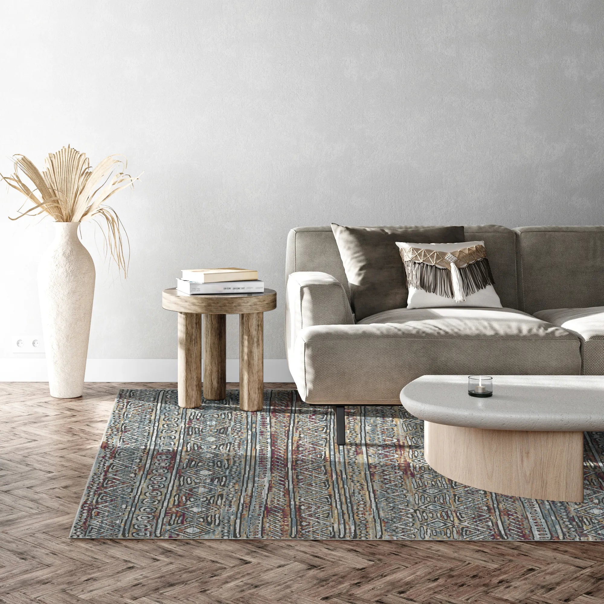 Prague Mosaic Abstrakter Waschbarer Teppich