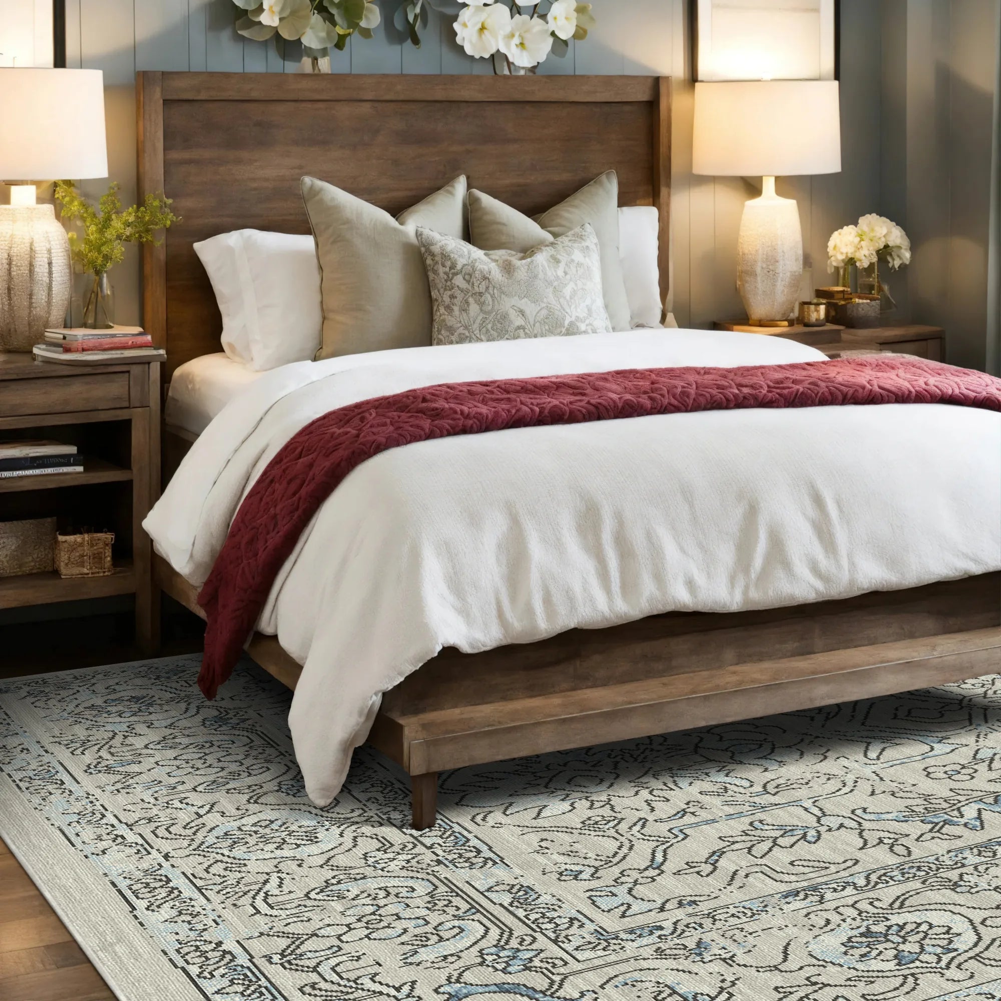 Waschbarer Teppich Helsinki Pearl