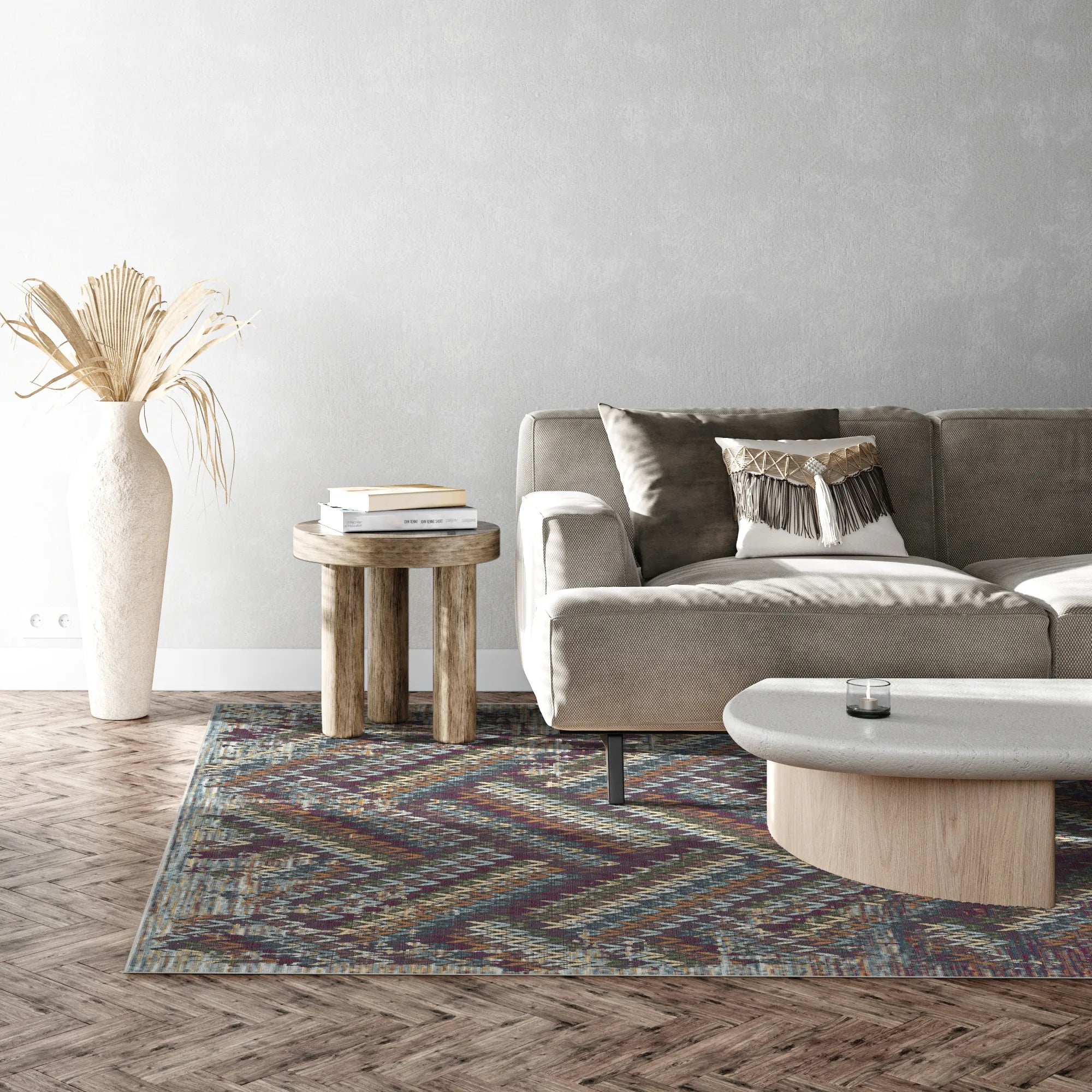 Mailand Multi Chevron Waschbarer Teppich