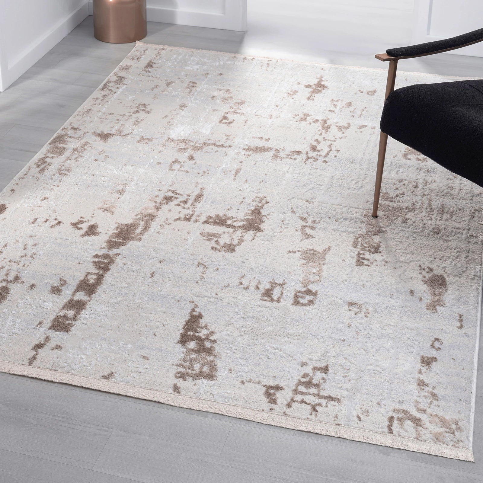 Teppich Urban Drift in Braun mit abstraktem Muster