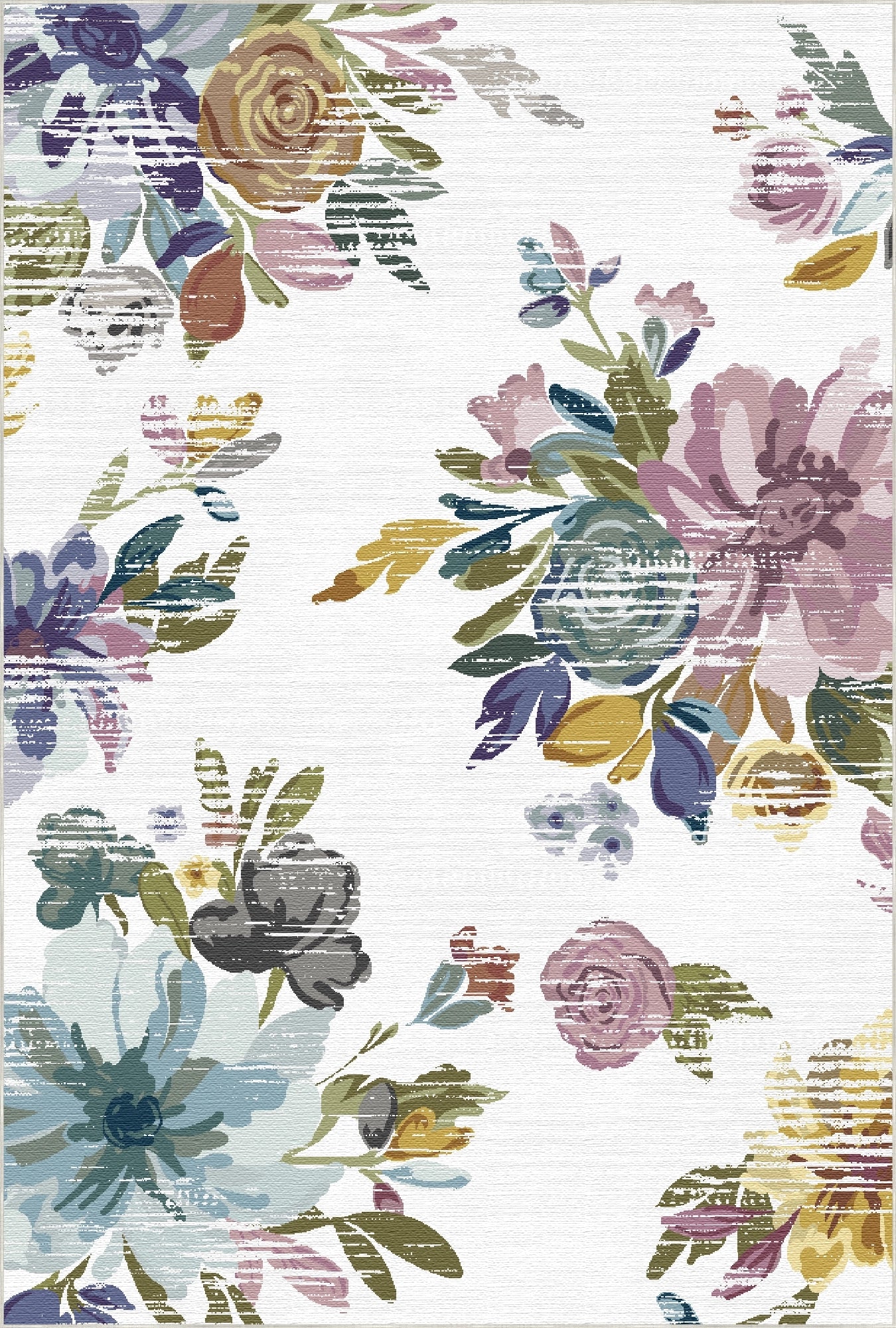 Verwaschener Vintage Blumenteppich