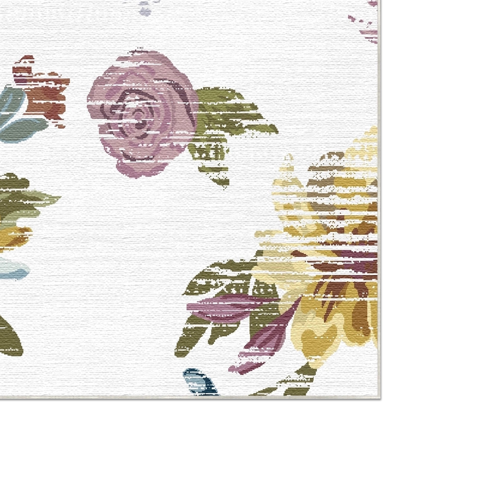 Verwaschener Vintage Blumenteppich