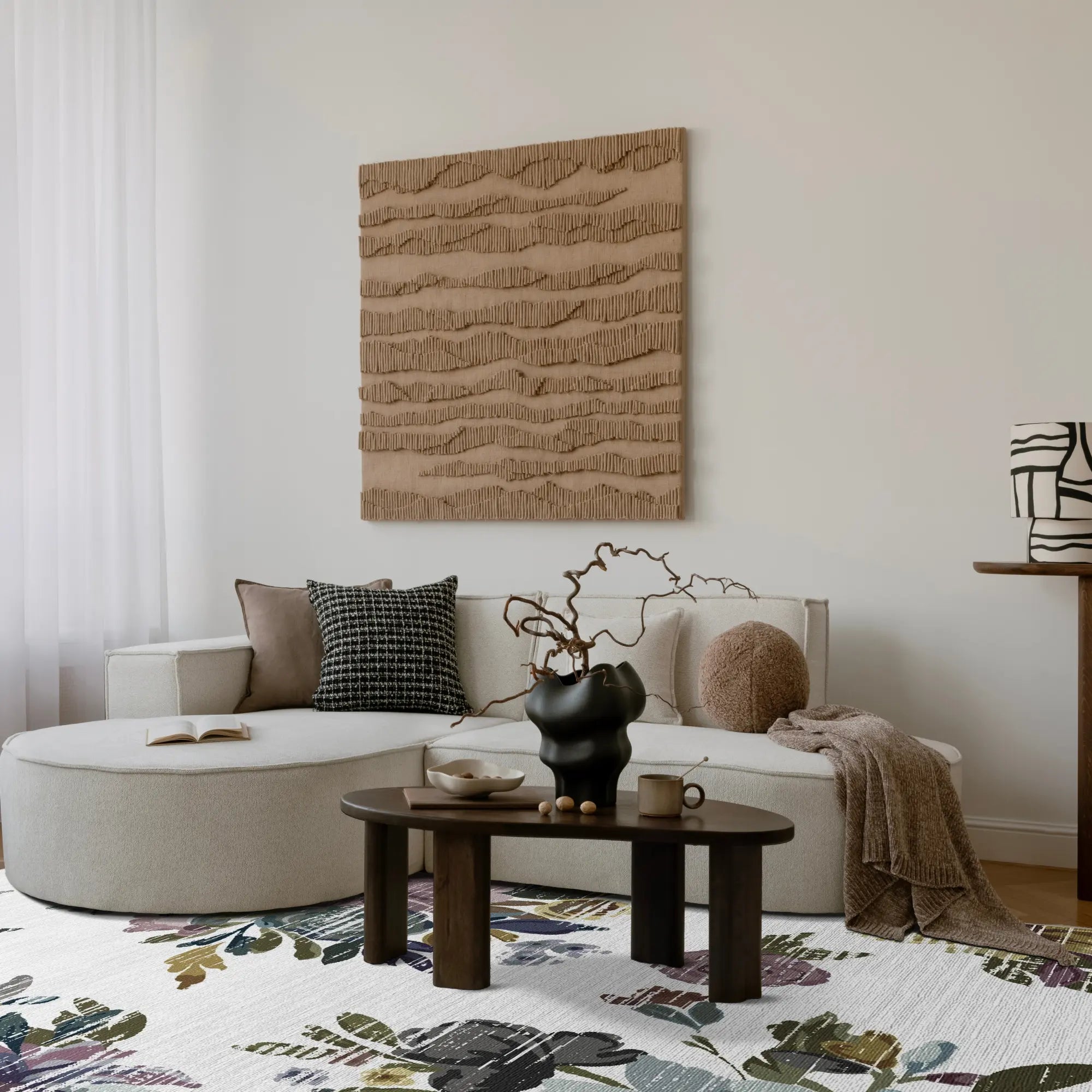 Verwaschener Vintage Blumenteppich