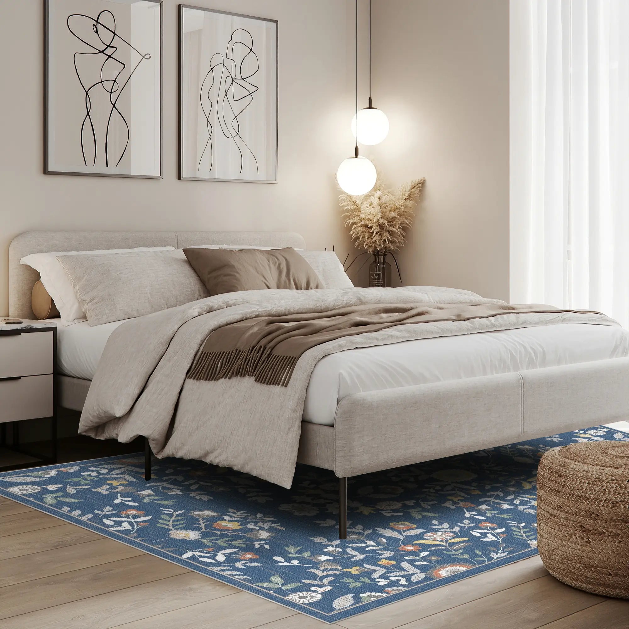 Saphirblüte Medaillon Teppich