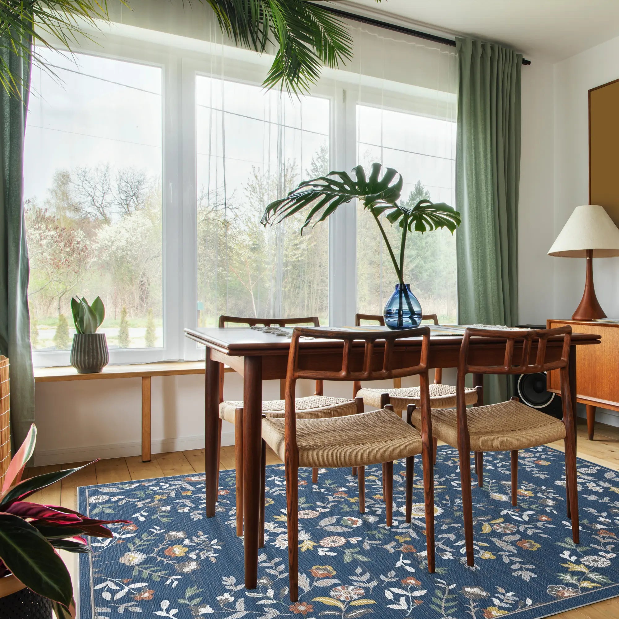 Saphirblüte Medaillon Teppich