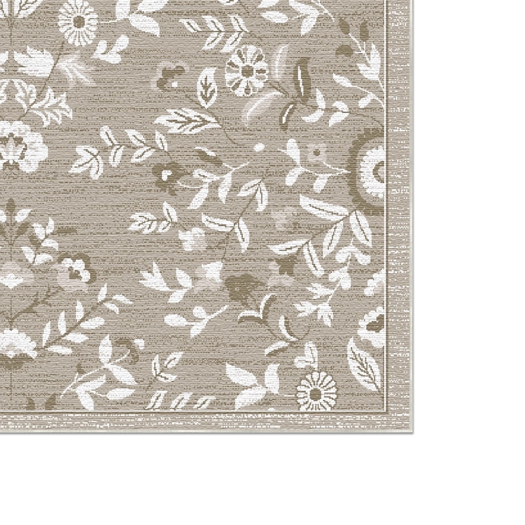 Sand Serenity Floral Medallion Teppich