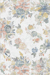 Vintage Malerischer Blumen Teppich Weiß