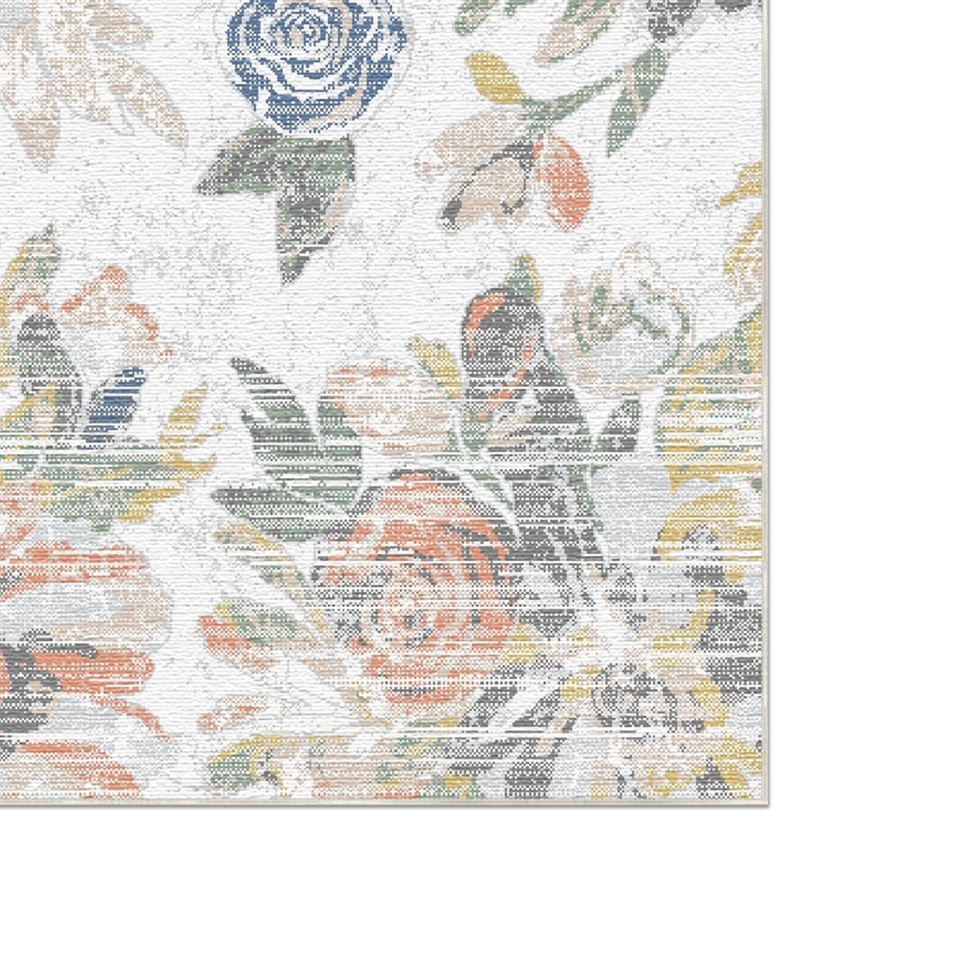 Vintage Malerischer Blumen Teppich