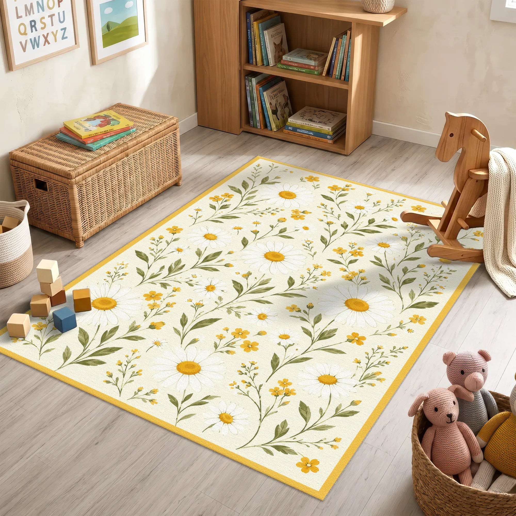Heller Gänseblümchen-Blumenwiesen-Teppich