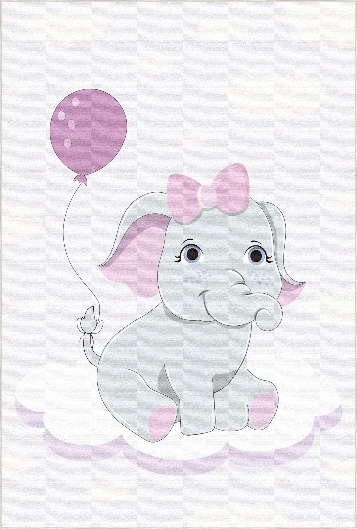 Niedlicher Rosa Elefant Kinderzimmer Teppich