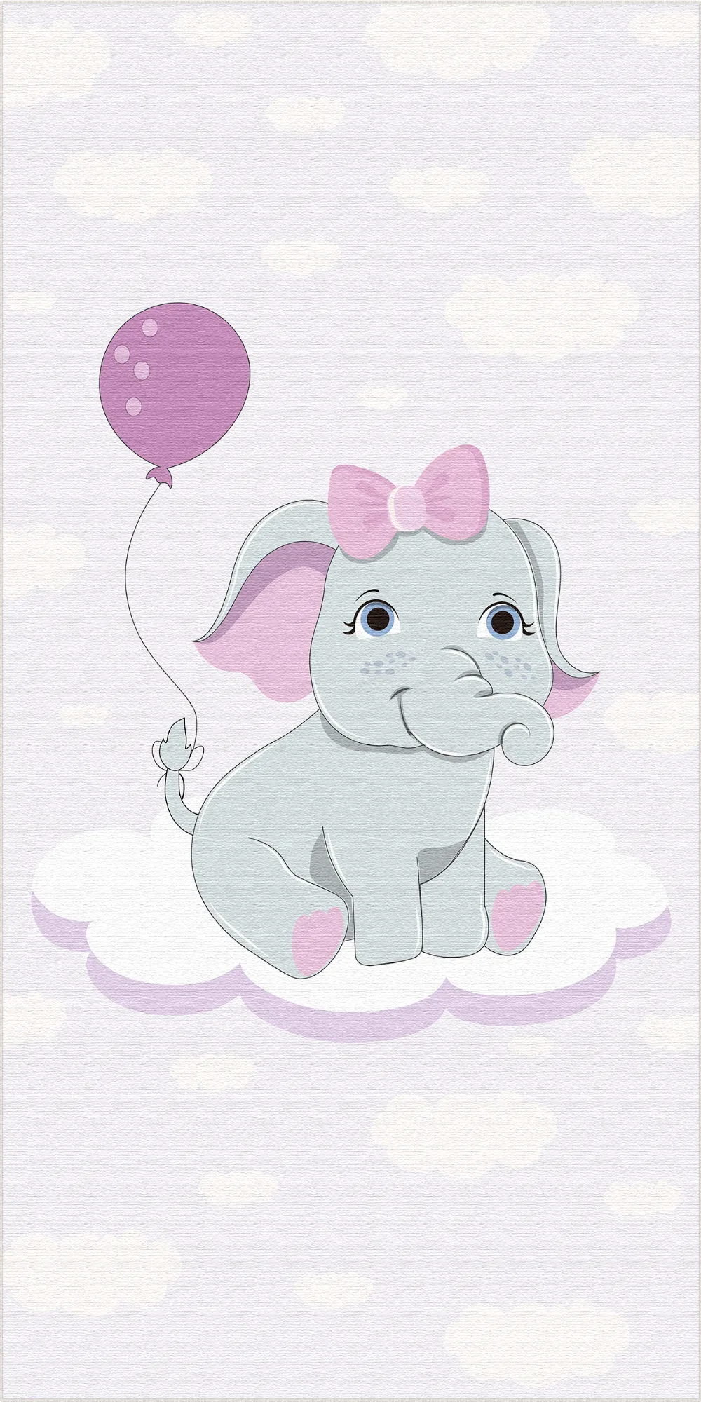 Niedlicher Rosa Elefant Kinderzimmer Teppich