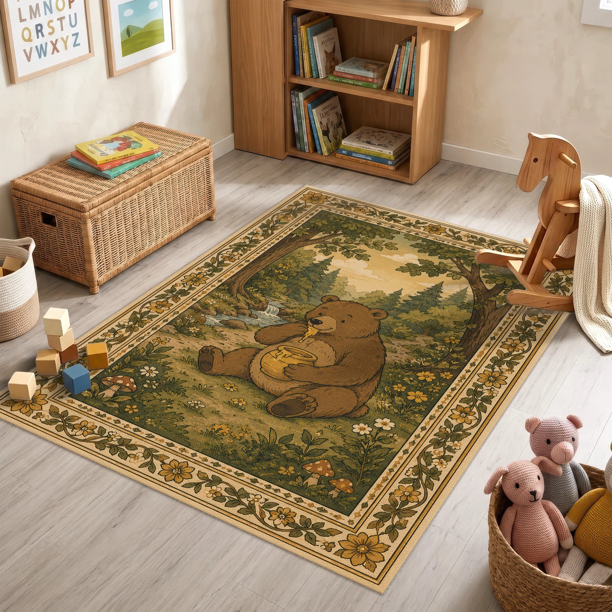 Honey Bear Woodland Teppich