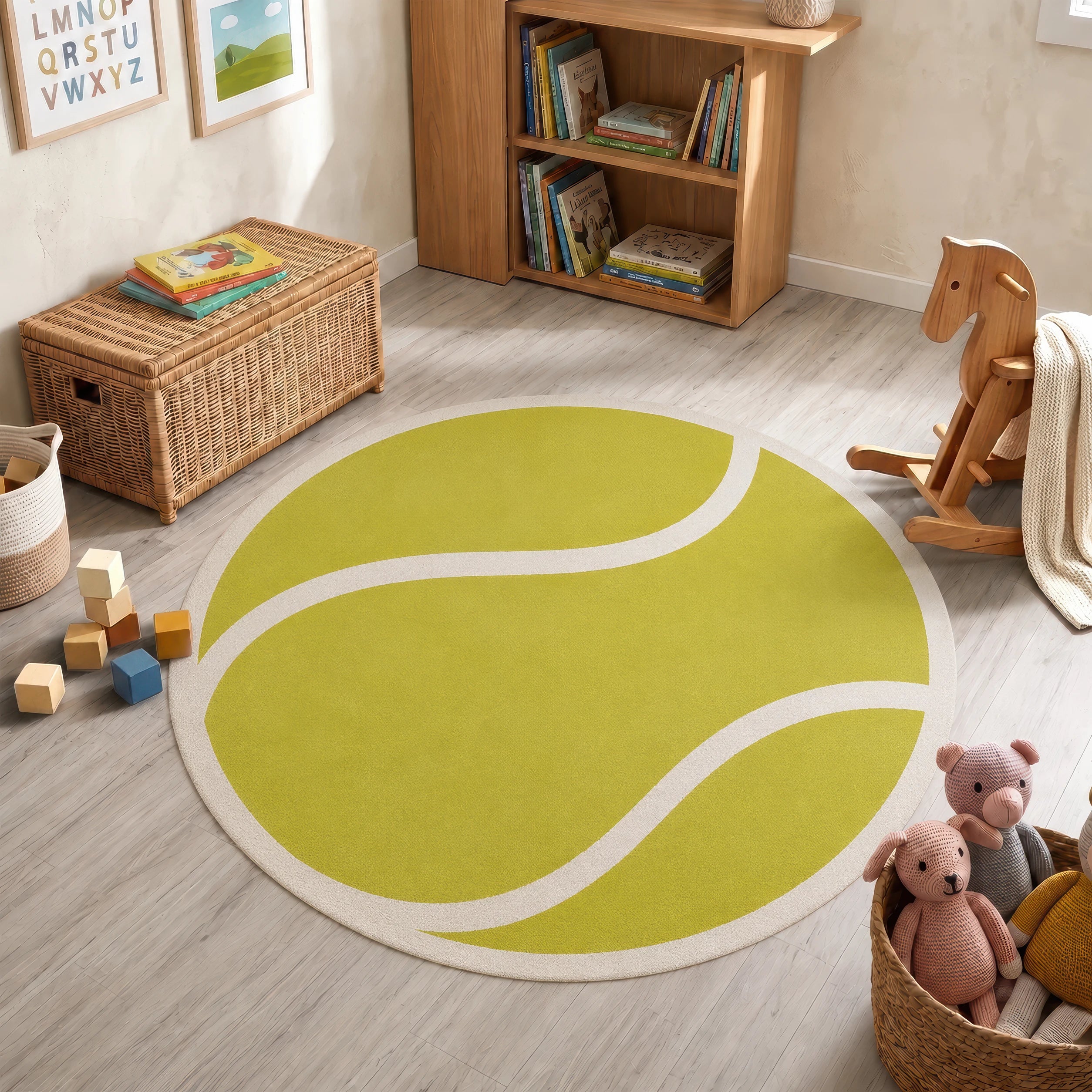 Runder Tennisball Sport | Spielteppich für Kinder
