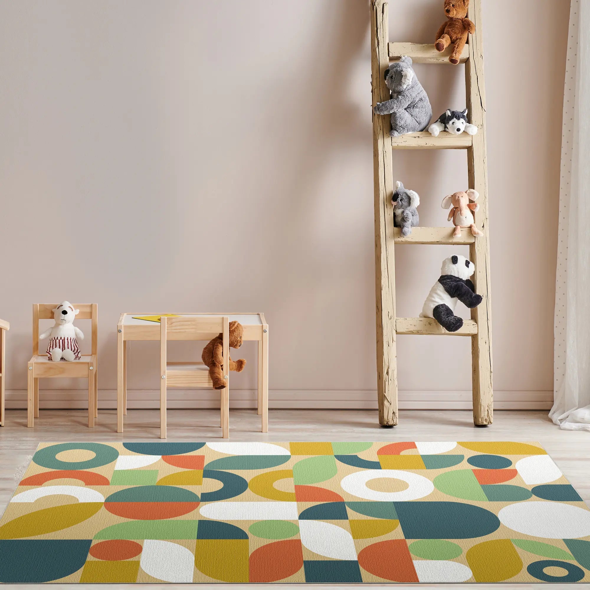 Moderner Retro Geometrischer Waschbarer Teppich