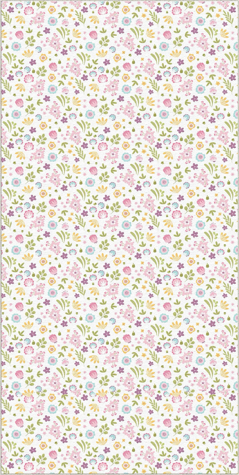 Waschbarer Pastell Kleiner Blumen Teppich