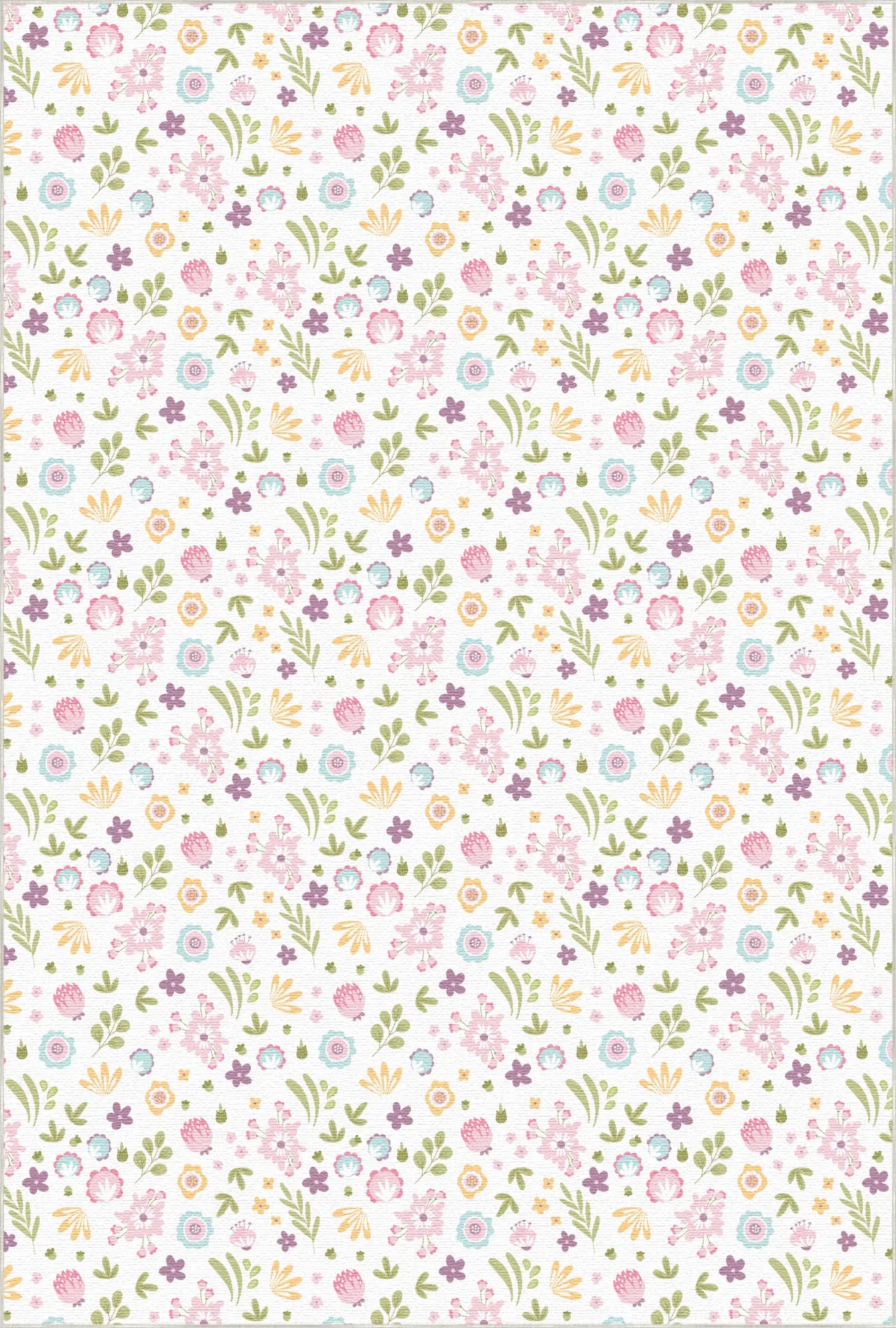Waschbarer Pastell Kleiner Blumen Teppich