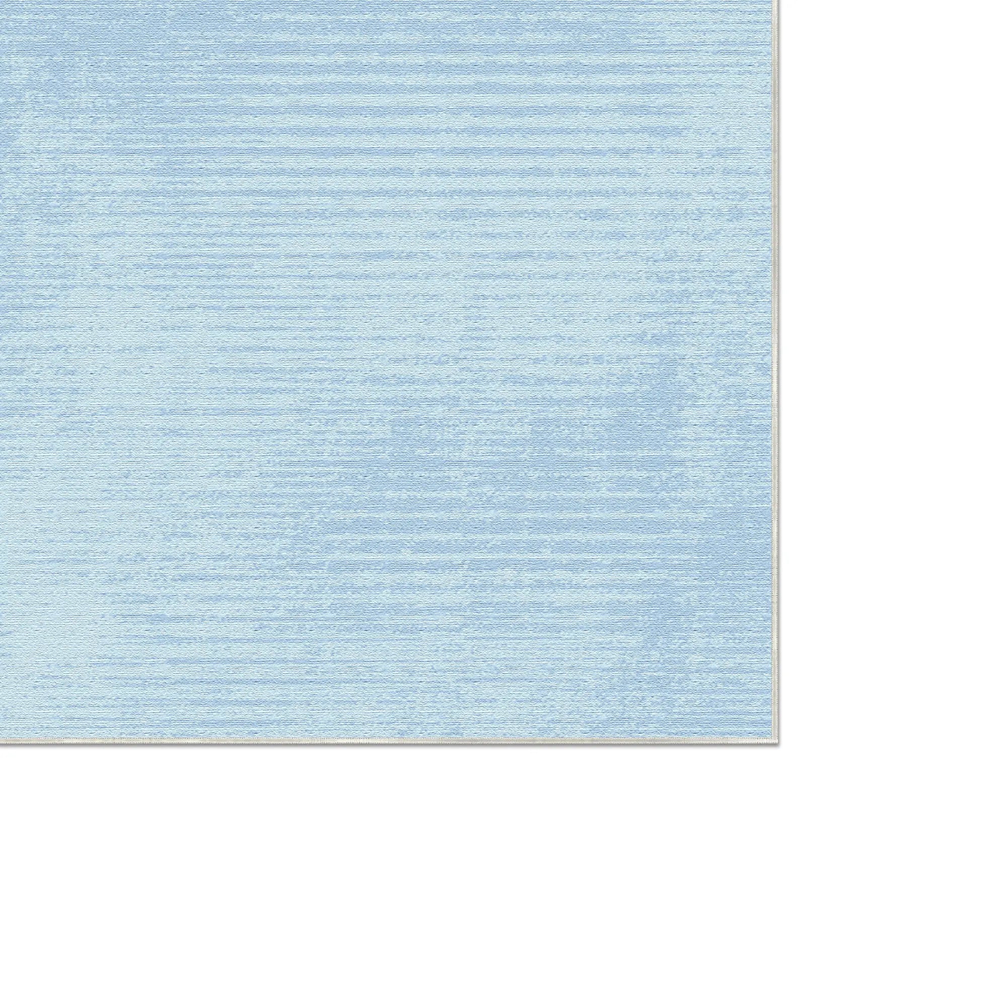 Waschbarer Strukturierter Hellblauer Teppich