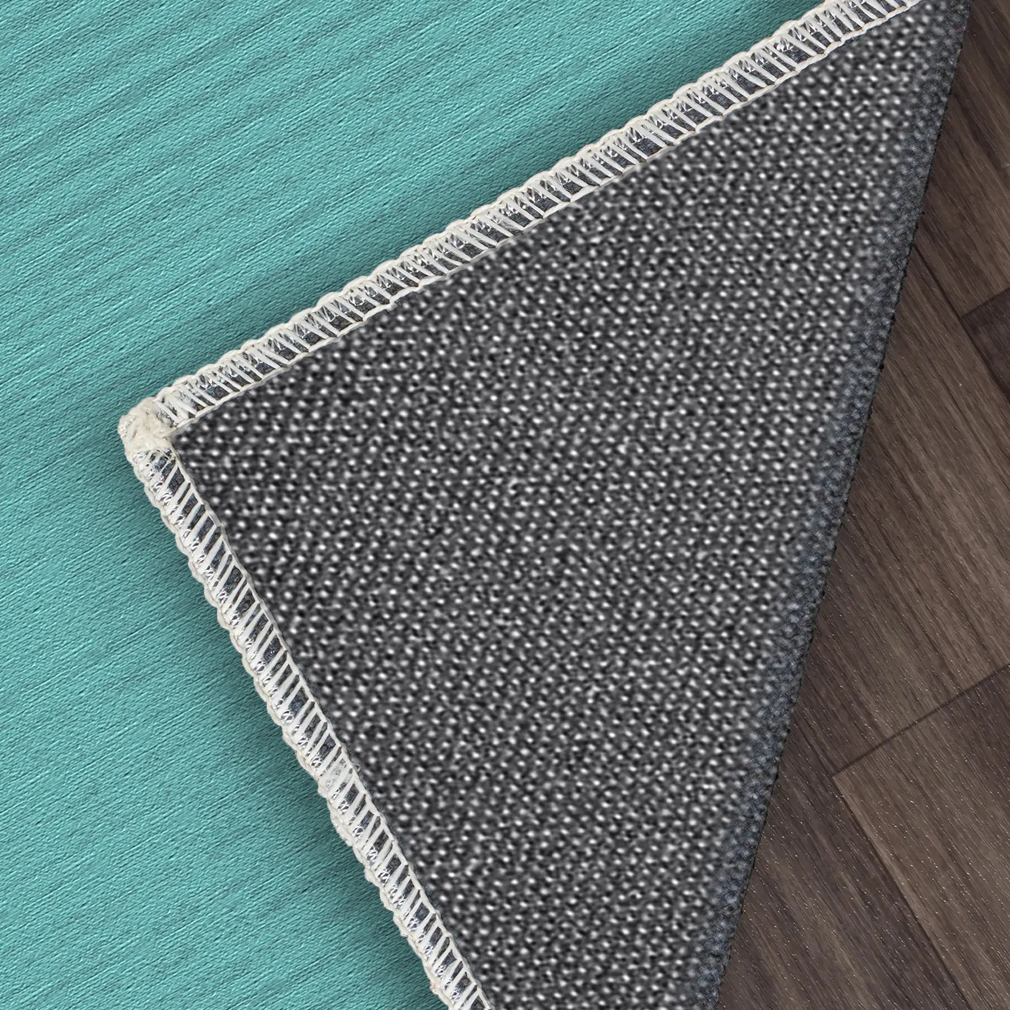 Waschbarer Strukturierter Türkiser Teppich