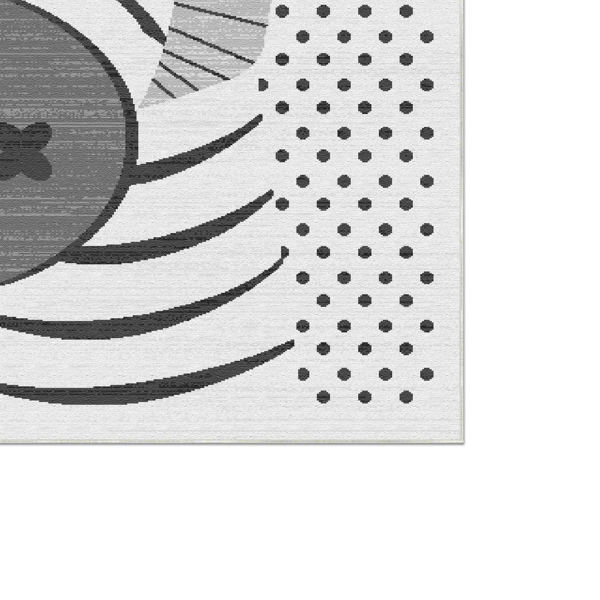 Waschbarer Zebra-Punkte-Teppich
