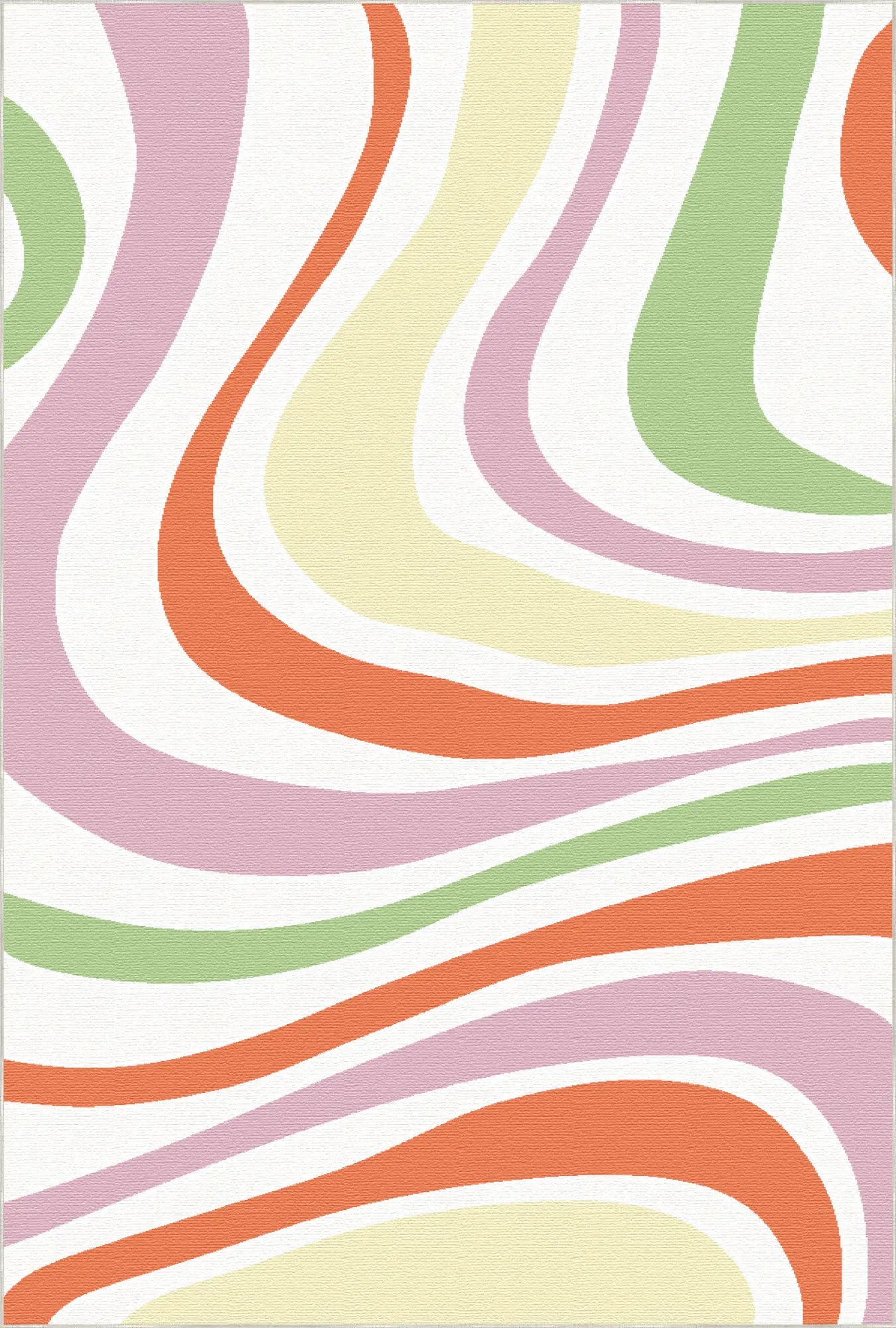 Waschbarer Pastell Groovy Wellen-Teppich