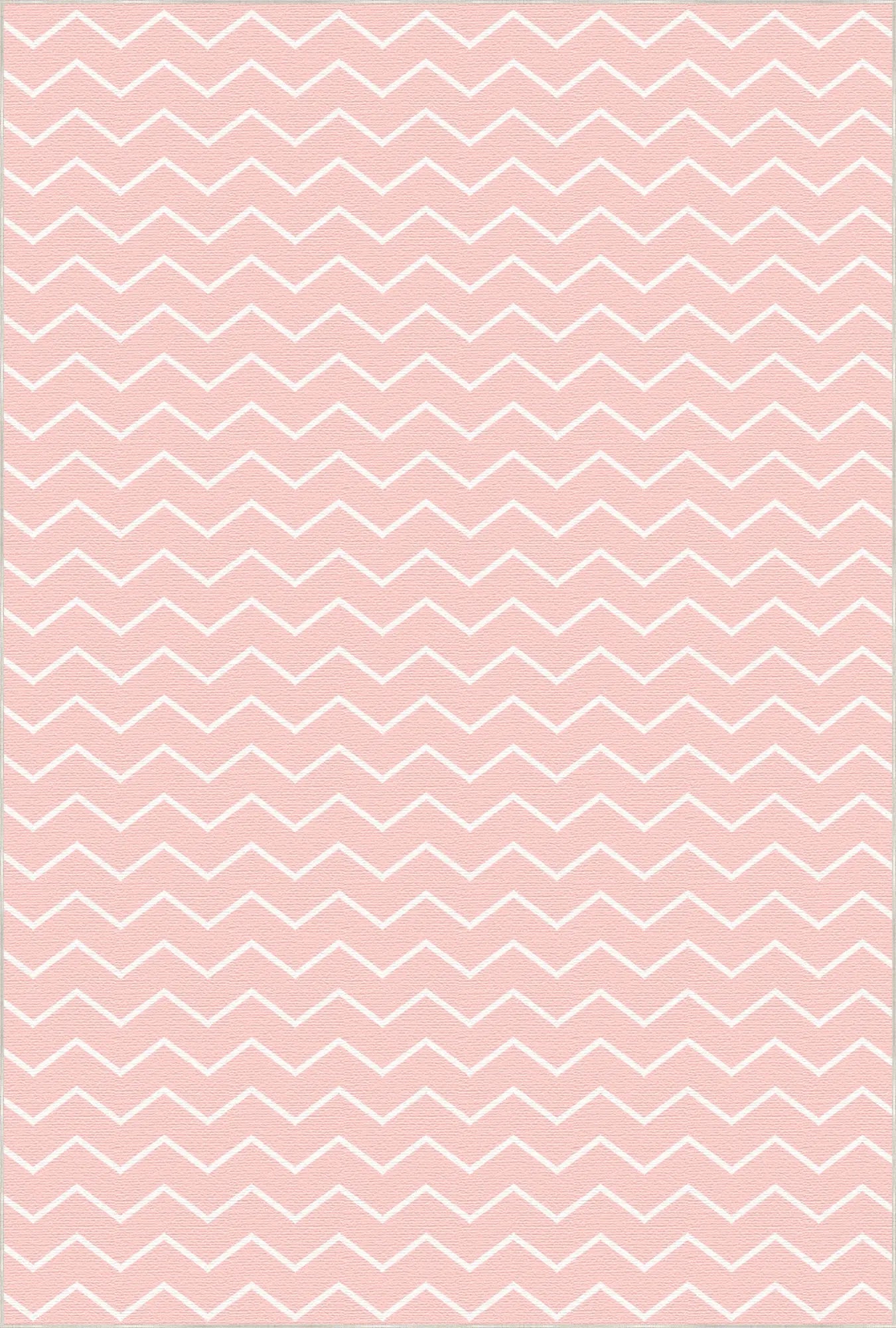 Waschbarer Rosa Chevron-Teppich