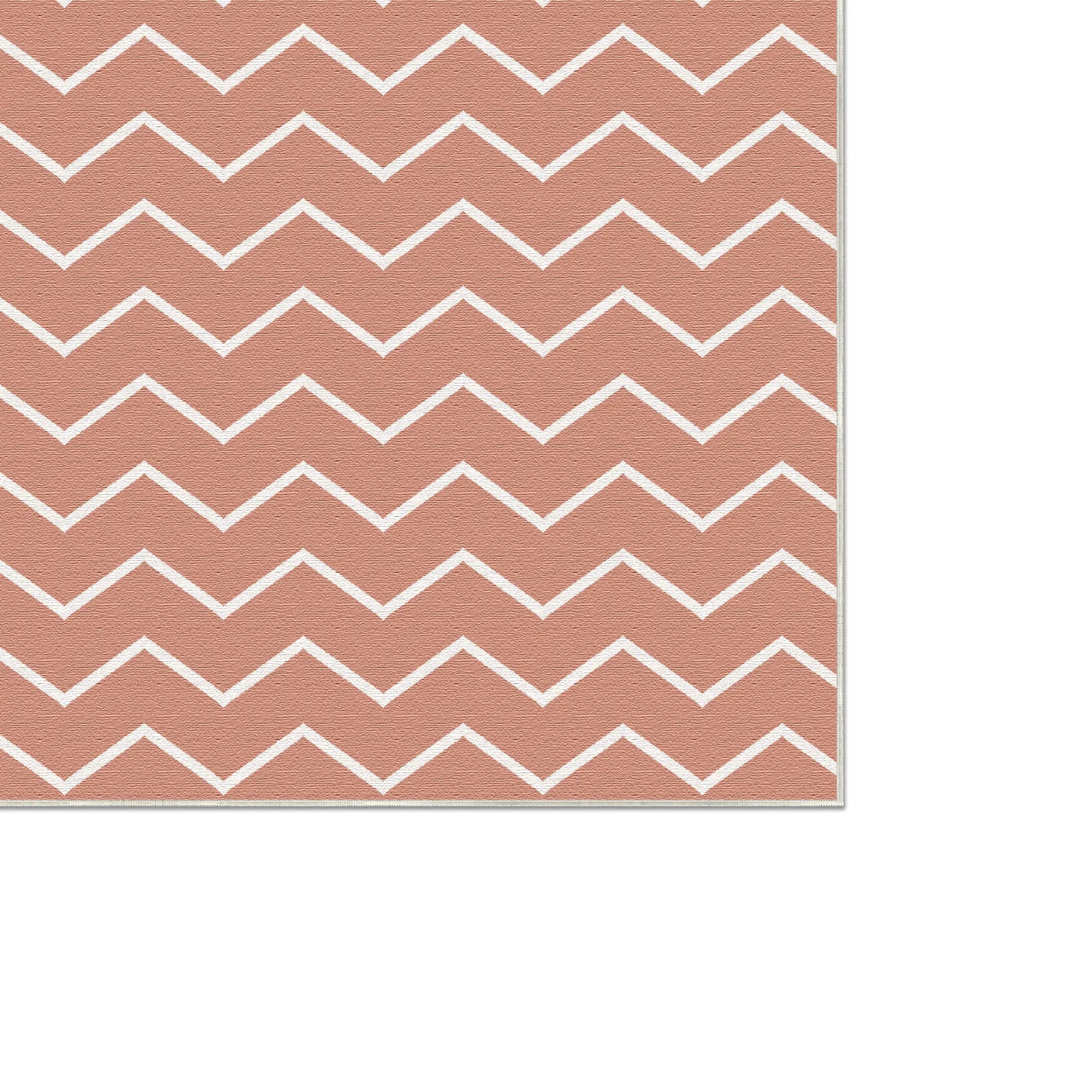 Waschbarer Terrakotta Chevron-Teppich