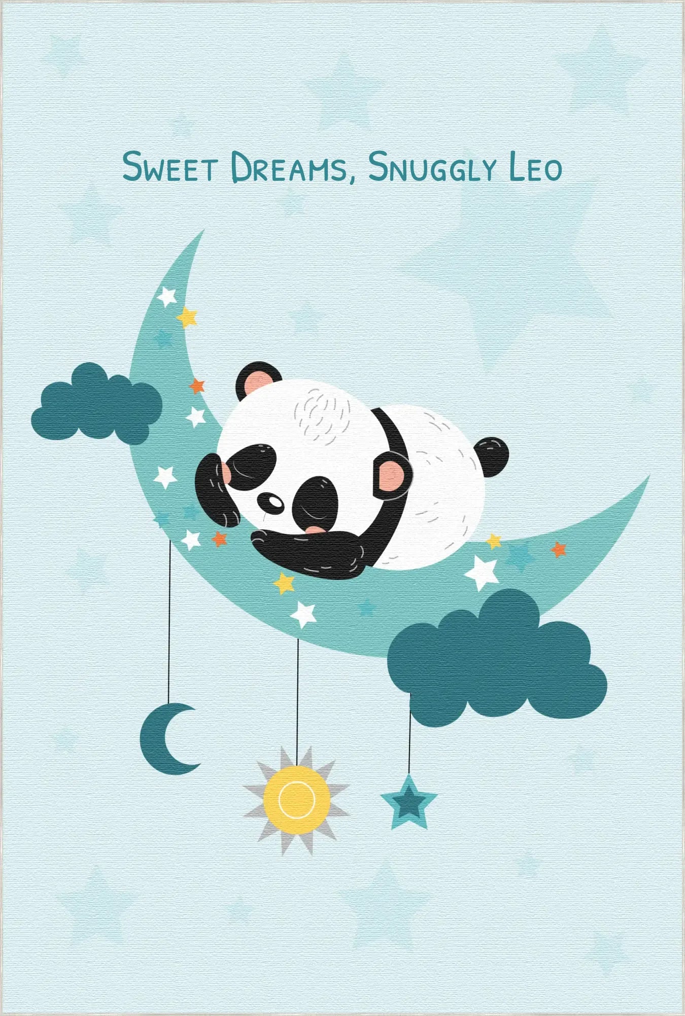 Sternennacht-Panda-Nickerchen | Anpassbarer Teppich