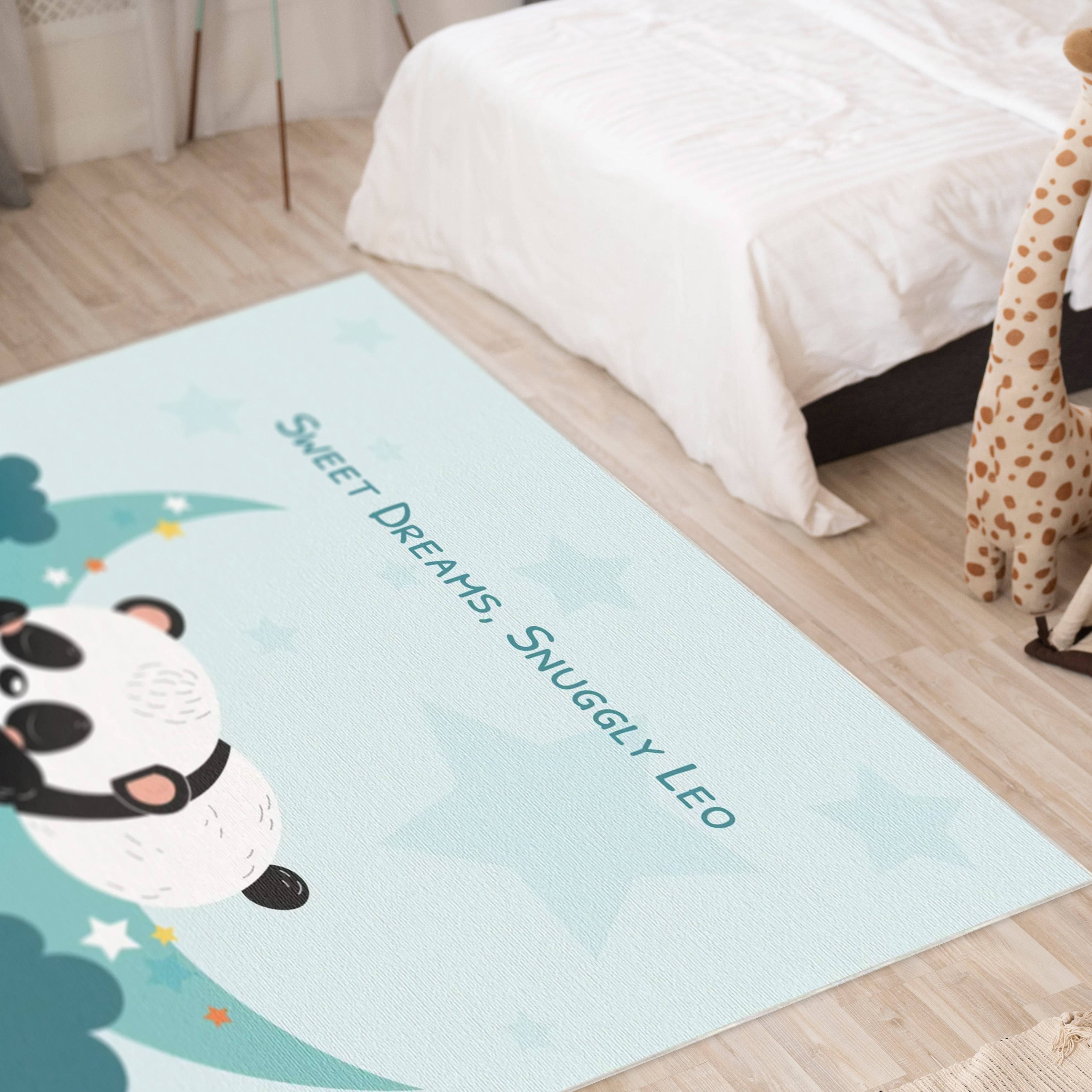 Sternennacht-Panda-Nickerchen | Anpassbarer Teppich