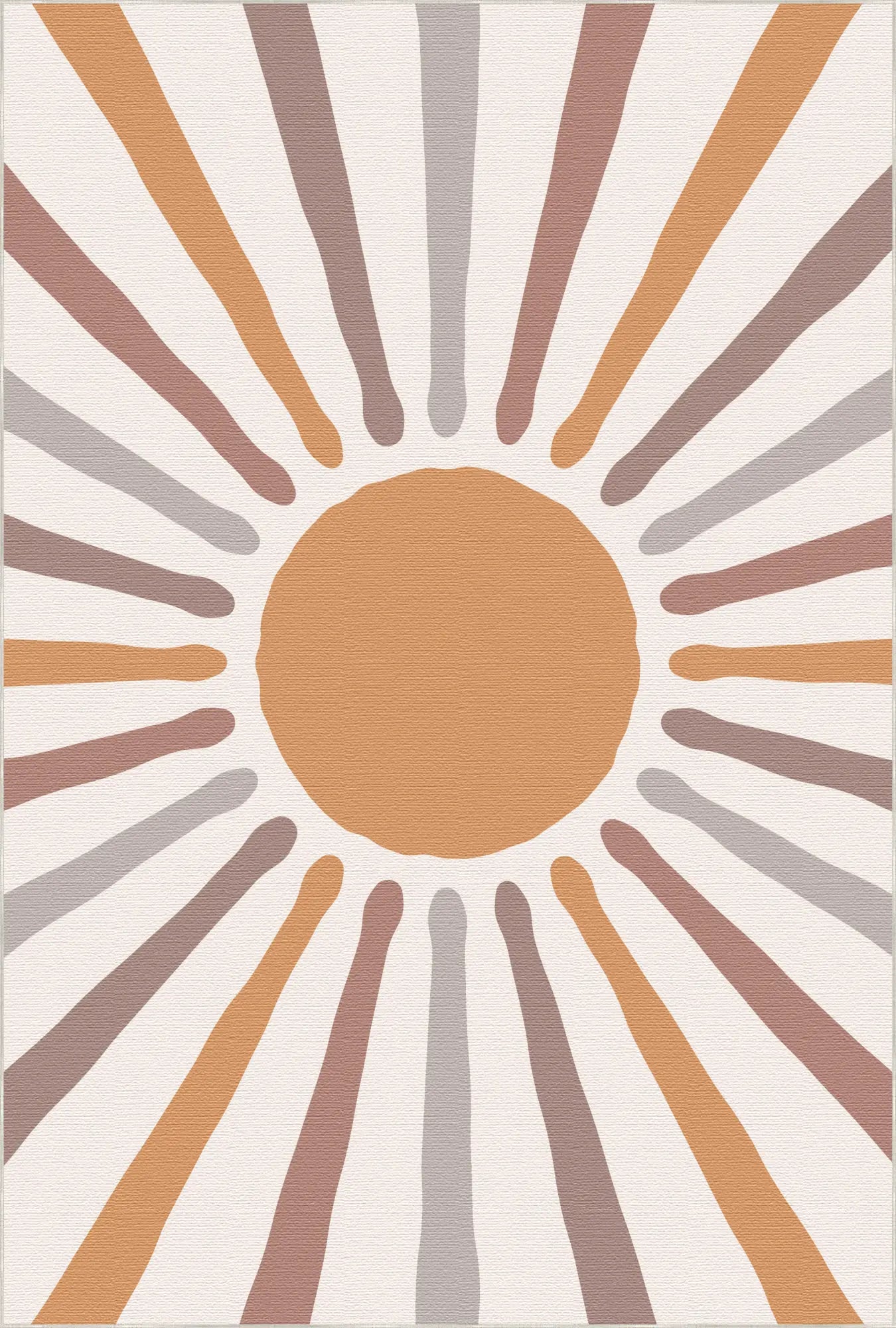 Erdiger Boho Sonnenstrahl Kinderteppich