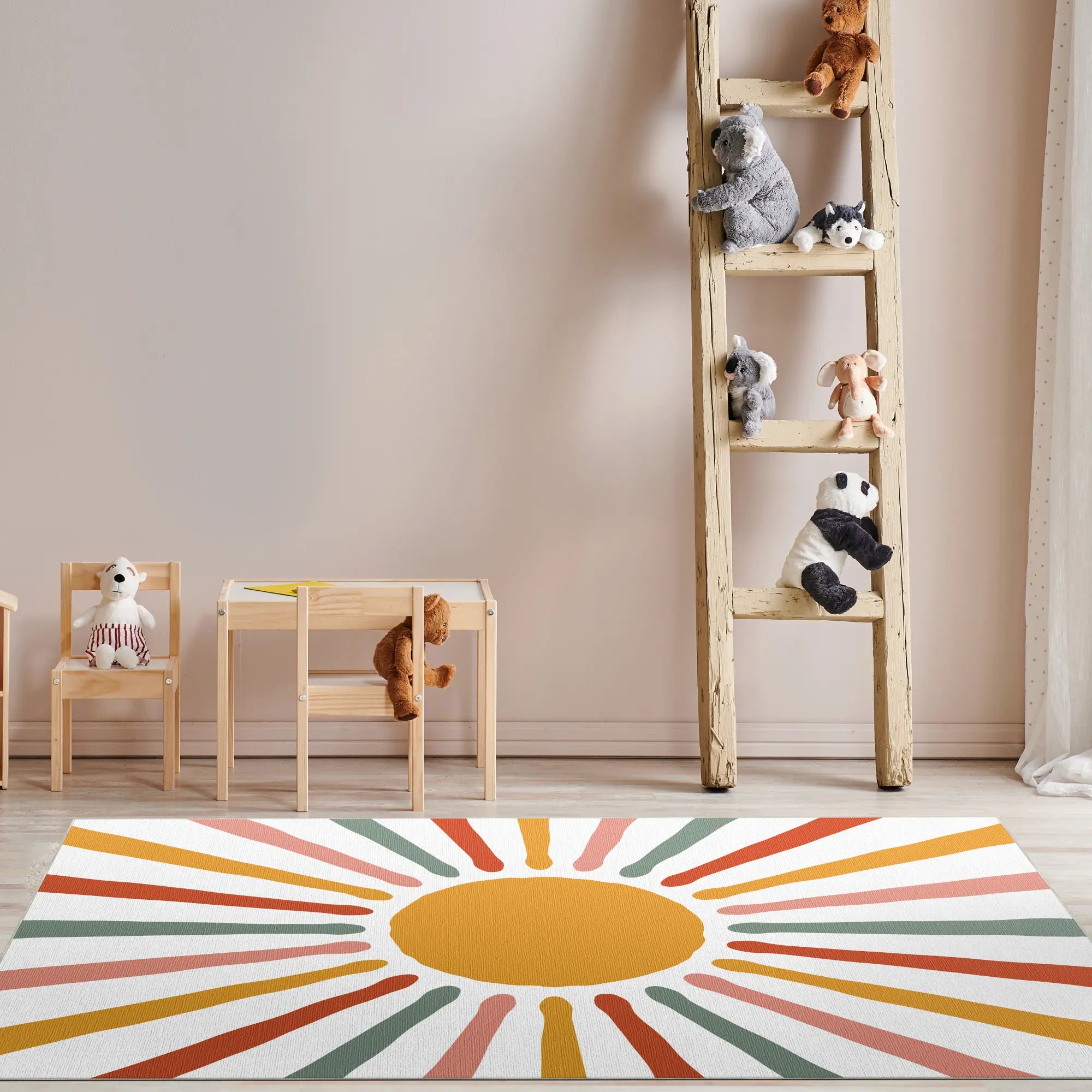 Lebhafter Bunter Boho Sonnen-Teppich