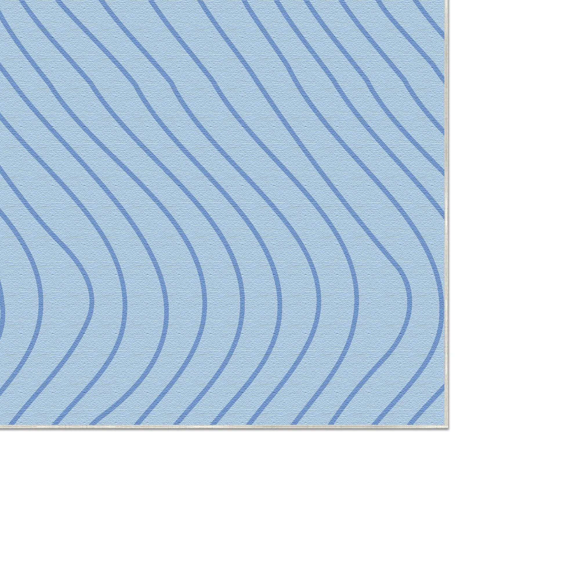 Weicher Himmelblauer Wellenbewegungs-Akzentteppich
