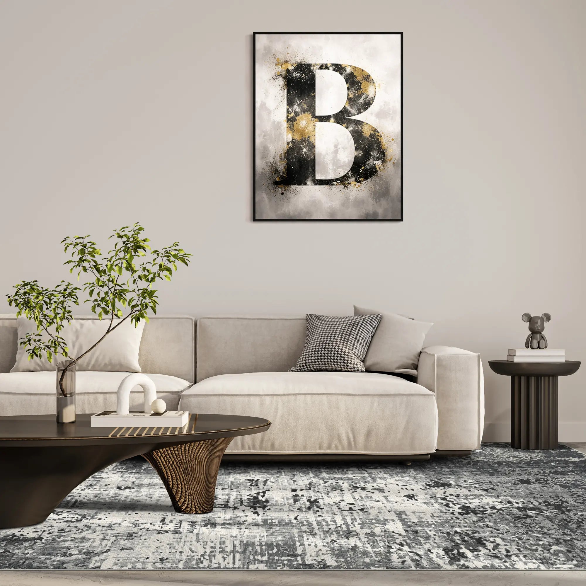 Obsidian Statisch Industrieller Abstrakter Teppich