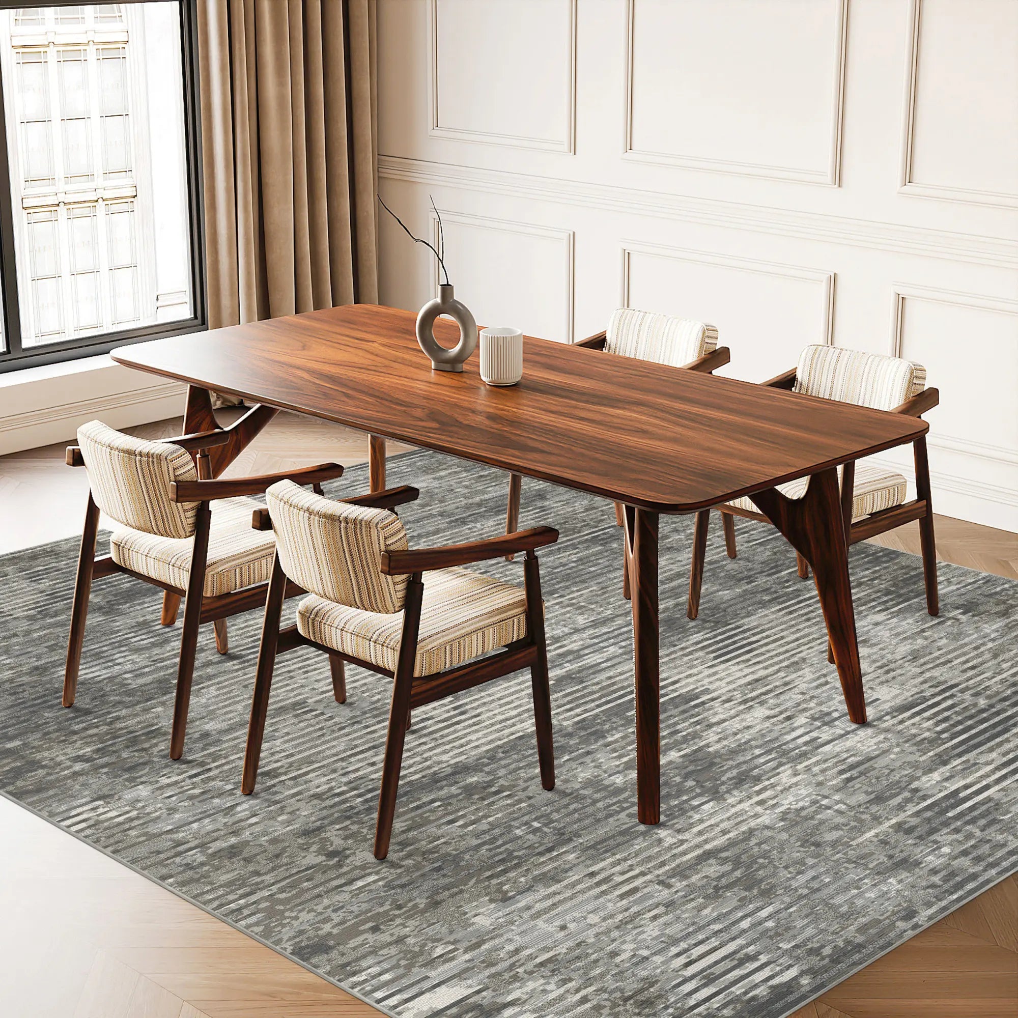 Kiesel Horizont Industrieller Abstrakter Teppich