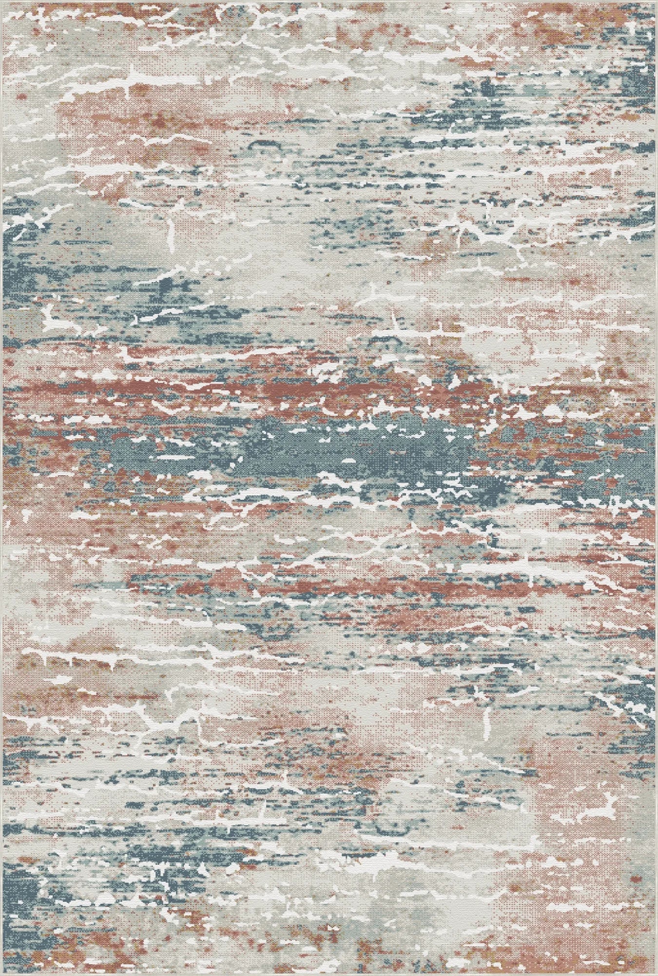 Azure Ember Rift Abstrakter Mehrfarbiger Teppich