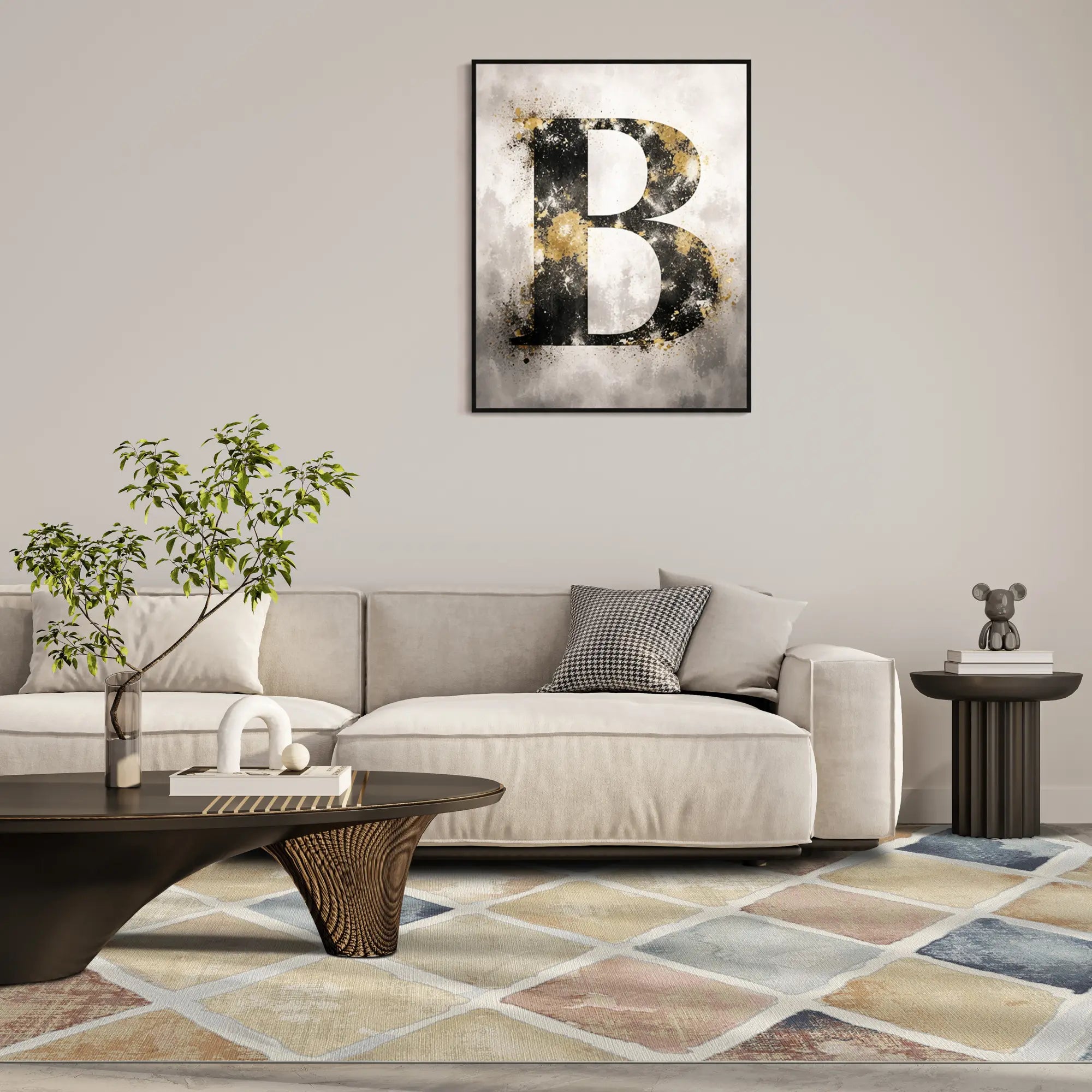 Mosaik Drift Aquarell Harlekin Teppich