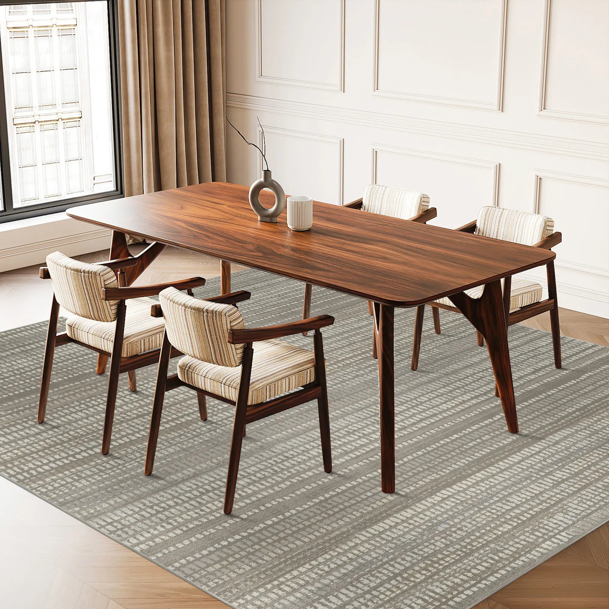 Stria Taupe Minimalistischer Teppich