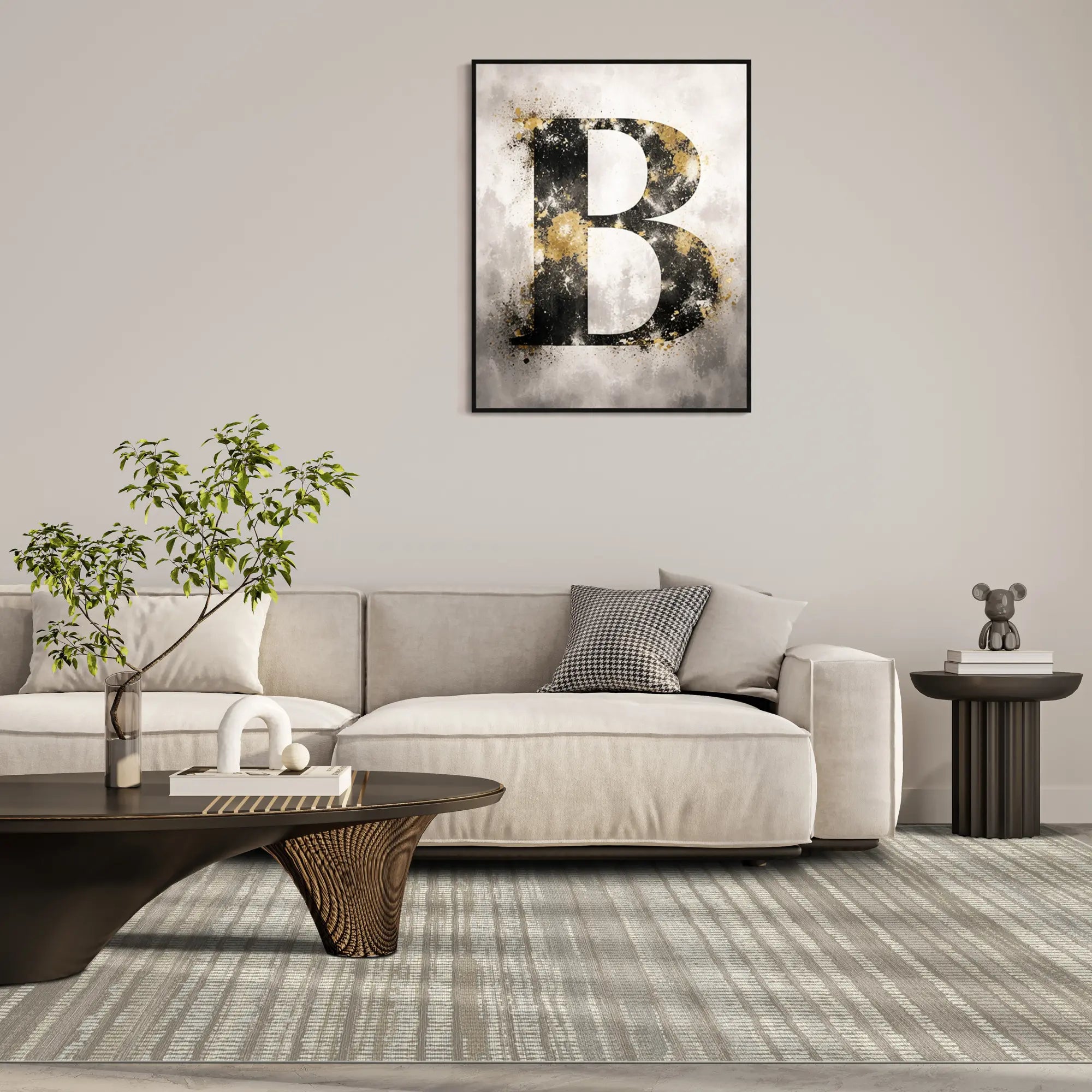 Stria Taupe Minimalistischer Teppich