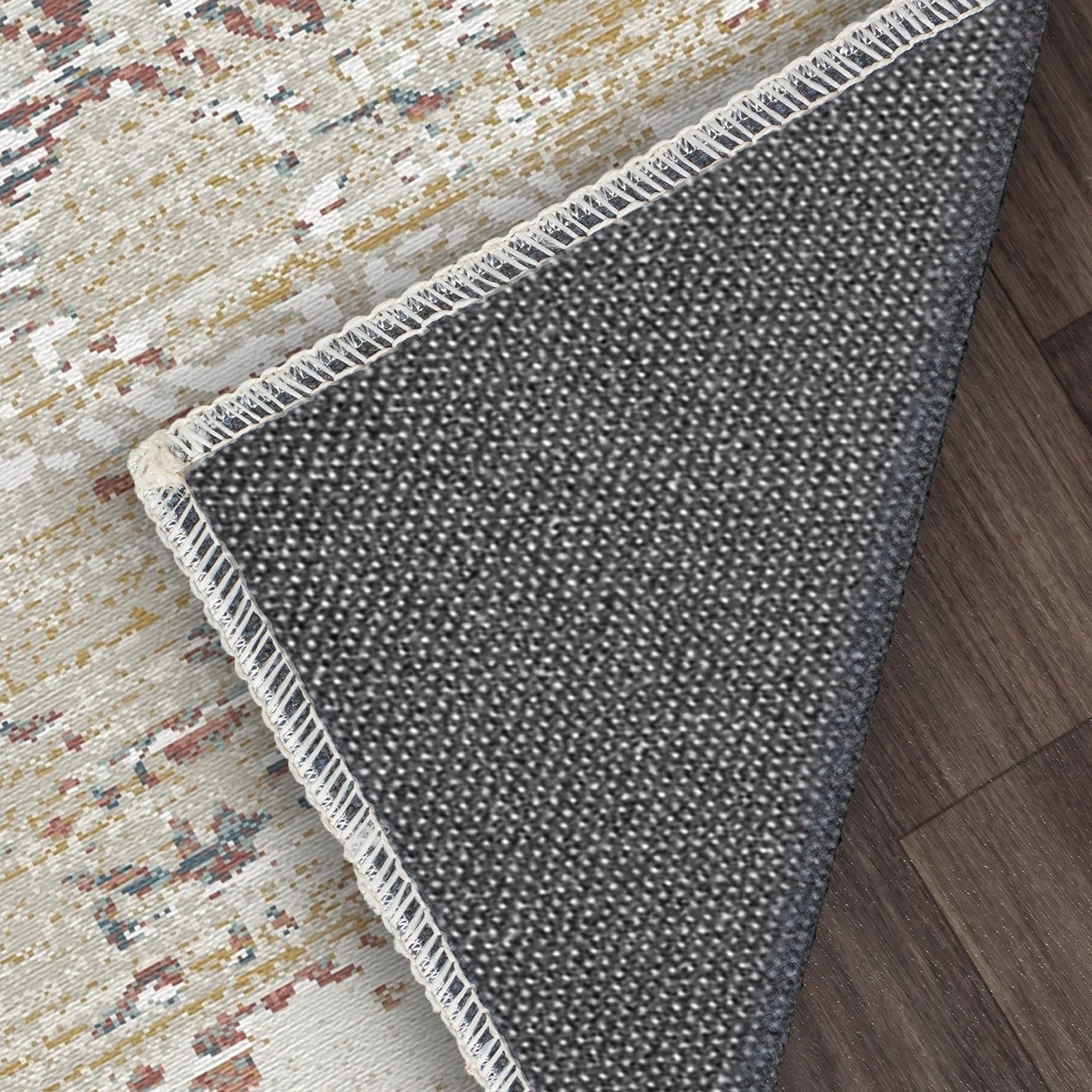 Vergoldete Ringe Abstrakter Waschbarer Teppich