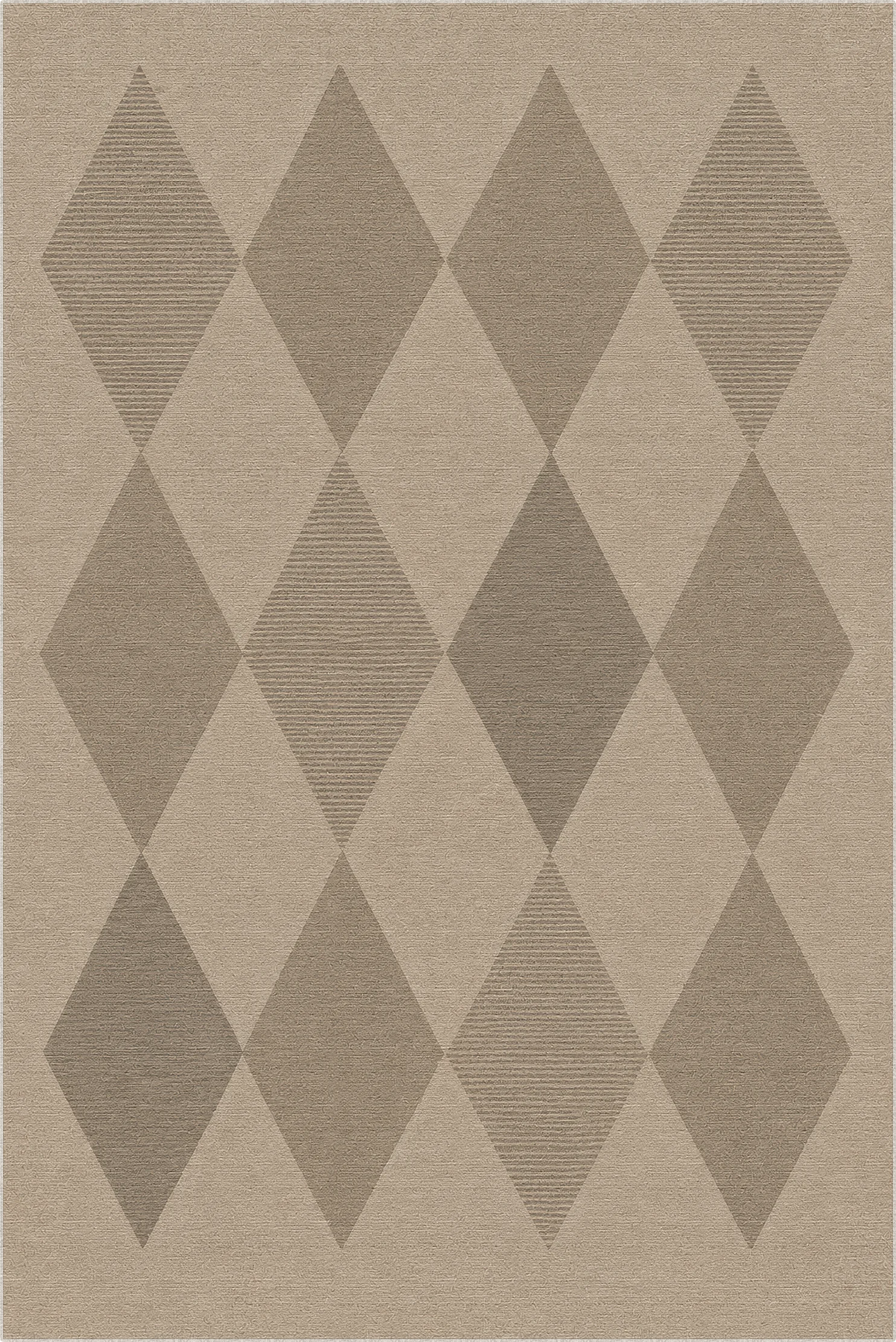 Gestreifter Teppich im Jute-Look mit Diamantmuster