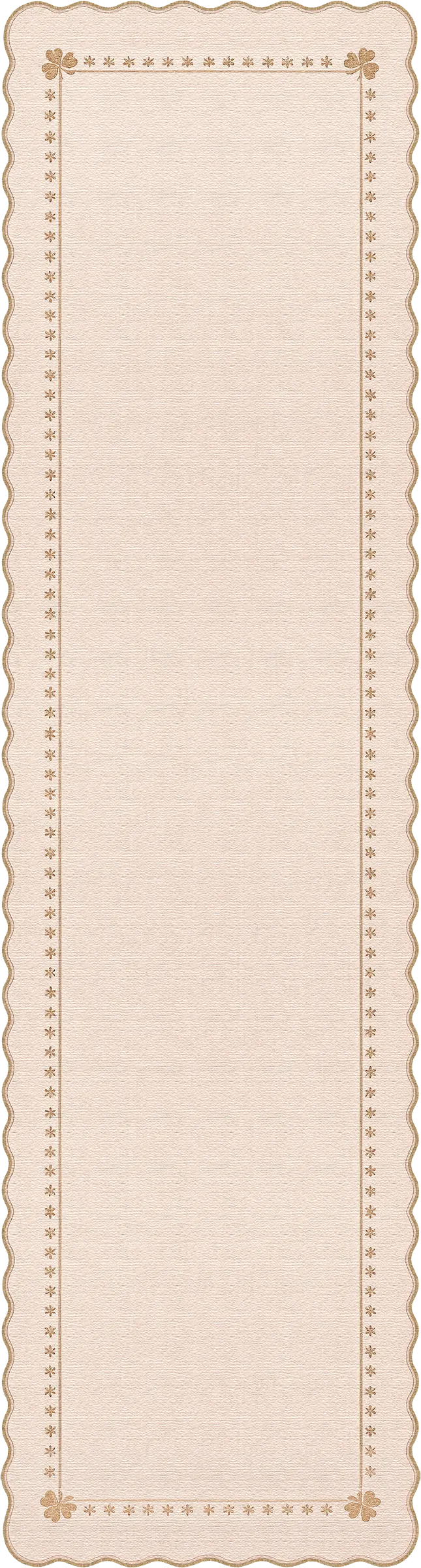 Eleganter Teppich mit gewelltem Kleeblattrand