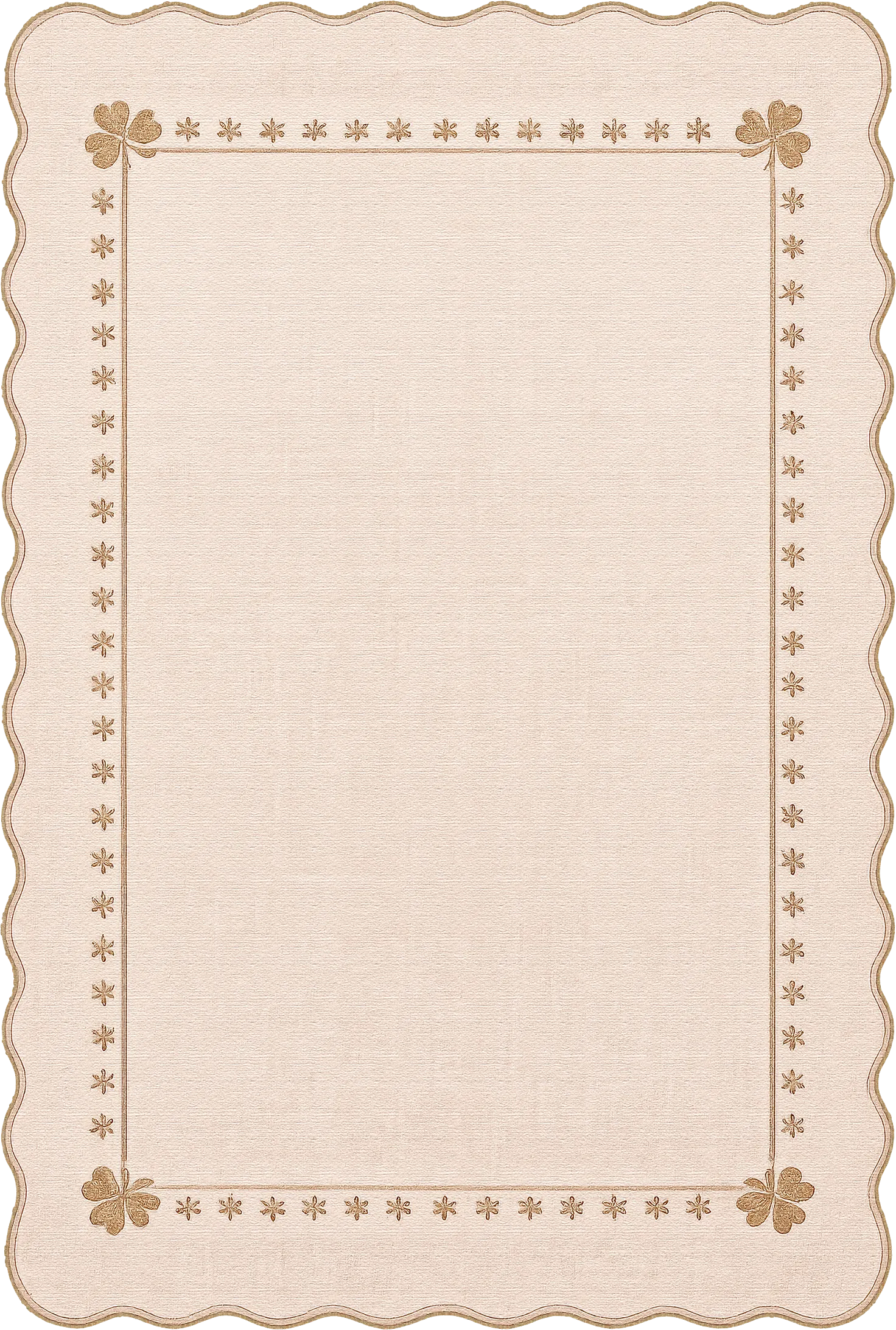 Eleganter Teppich mit gewelltem Kleeblattrand