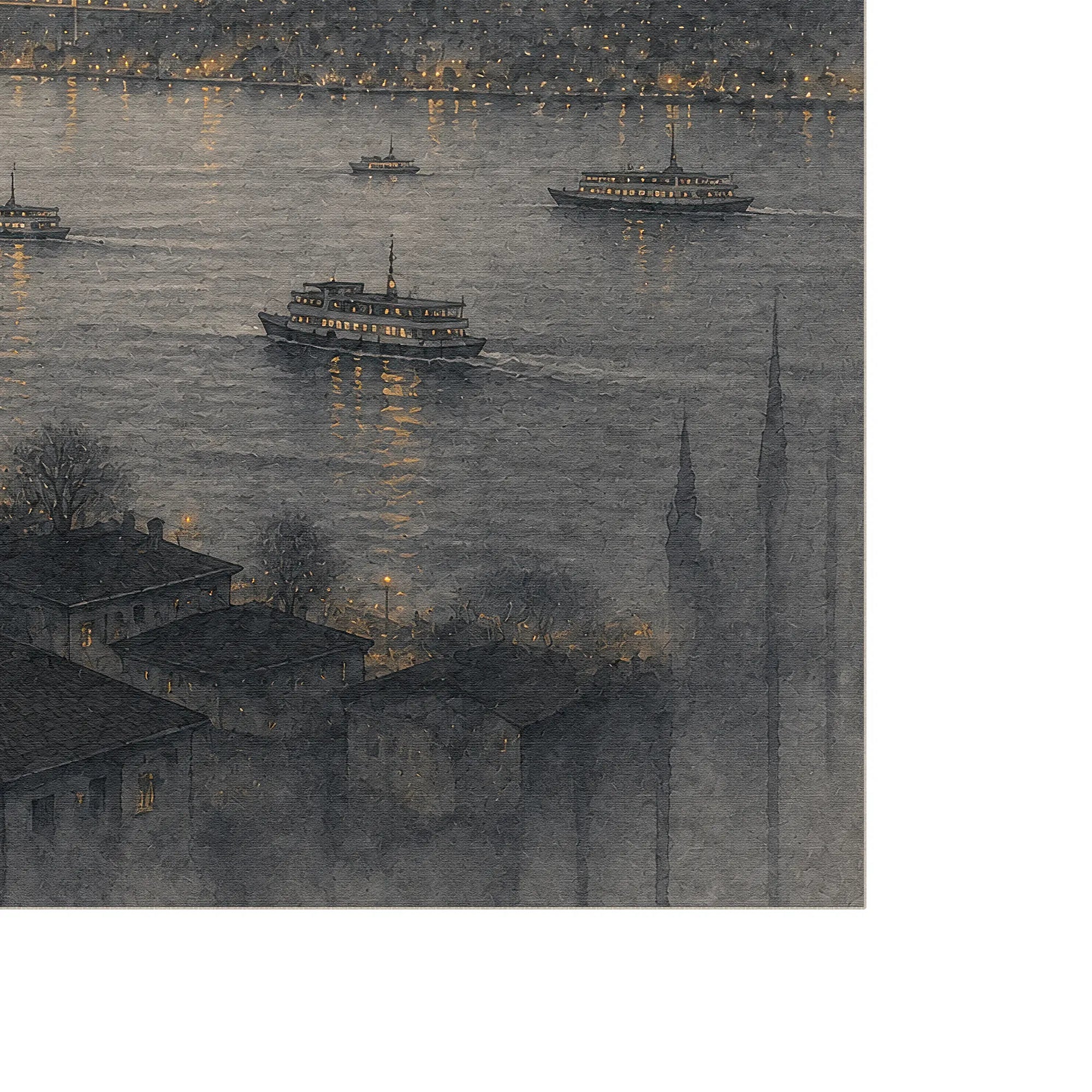 Kunstdruck-Teppich mit der Skyline des Bosporus in Istanbul