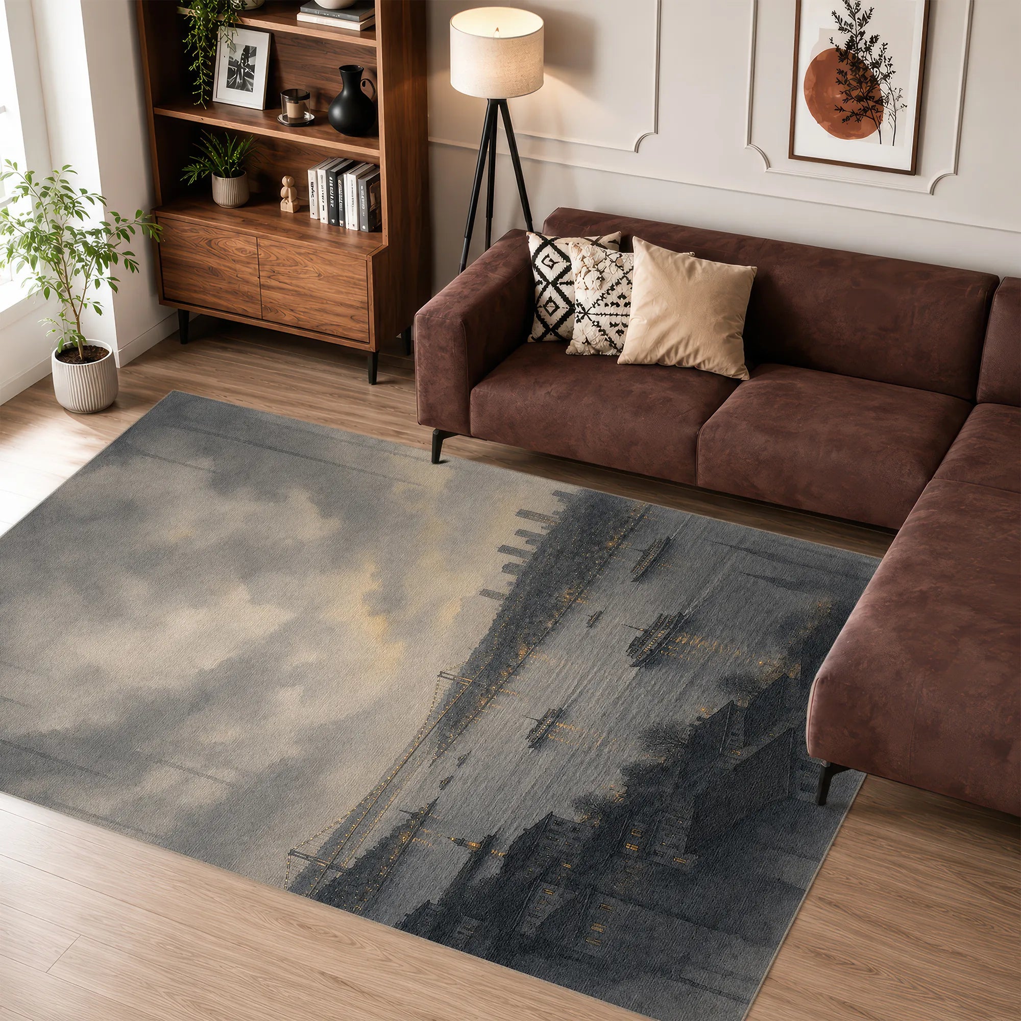 Kunstdruck-Teppich mit der Skyline des Bosporus in Istanbul