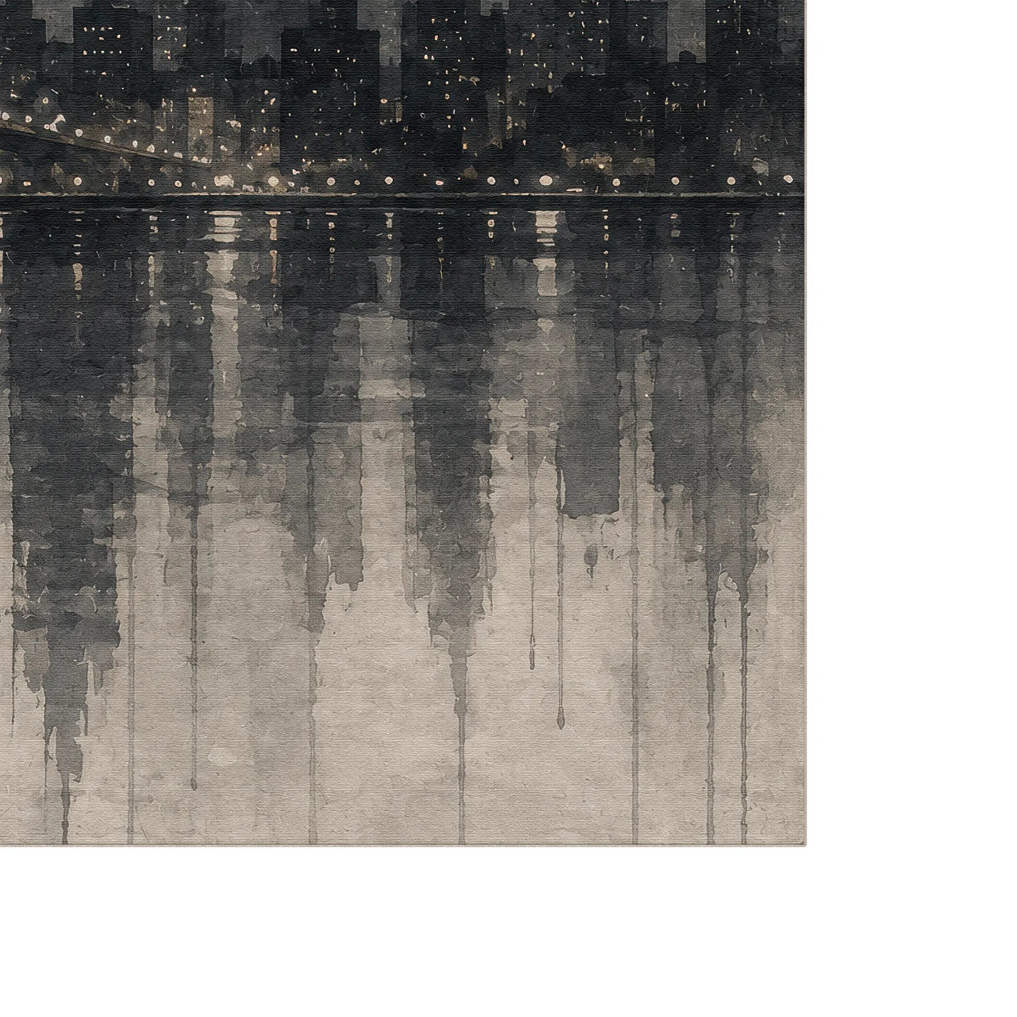 Monochromer Kunstdruck-Teppich mit Skyline von New York City