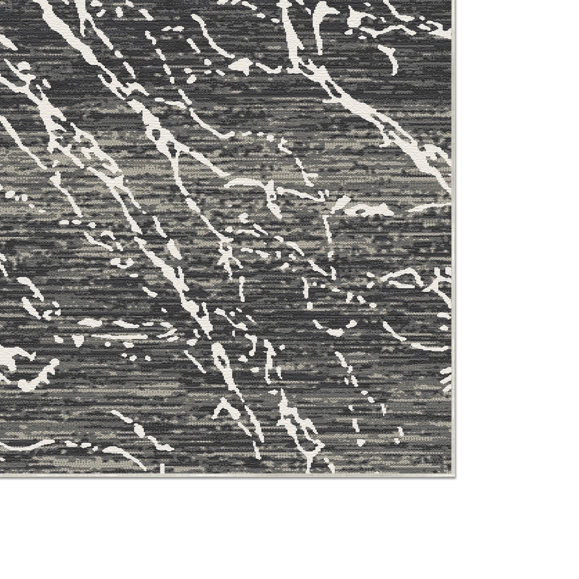 Obsidian Frost Marmor Waschbarer Teppich