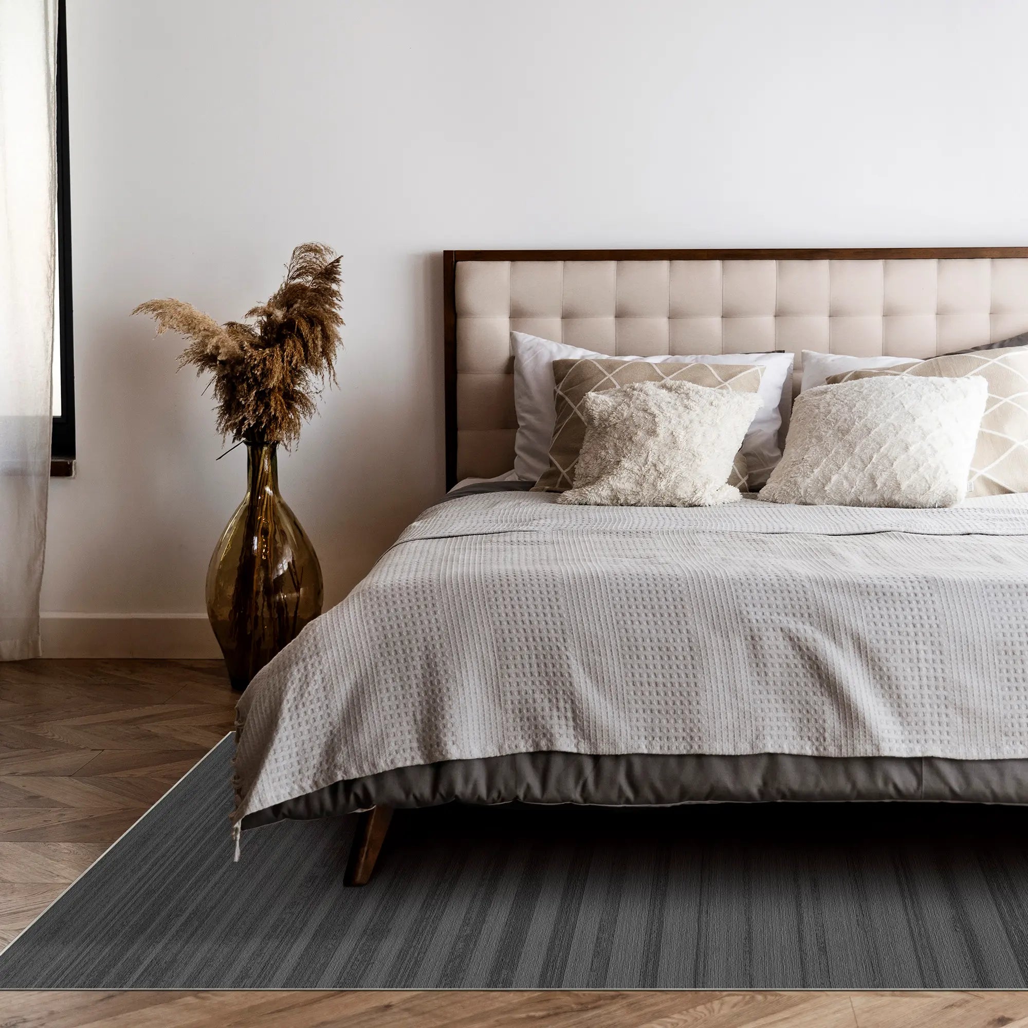 Schatten Onyx Linear Strukturierter Teppich