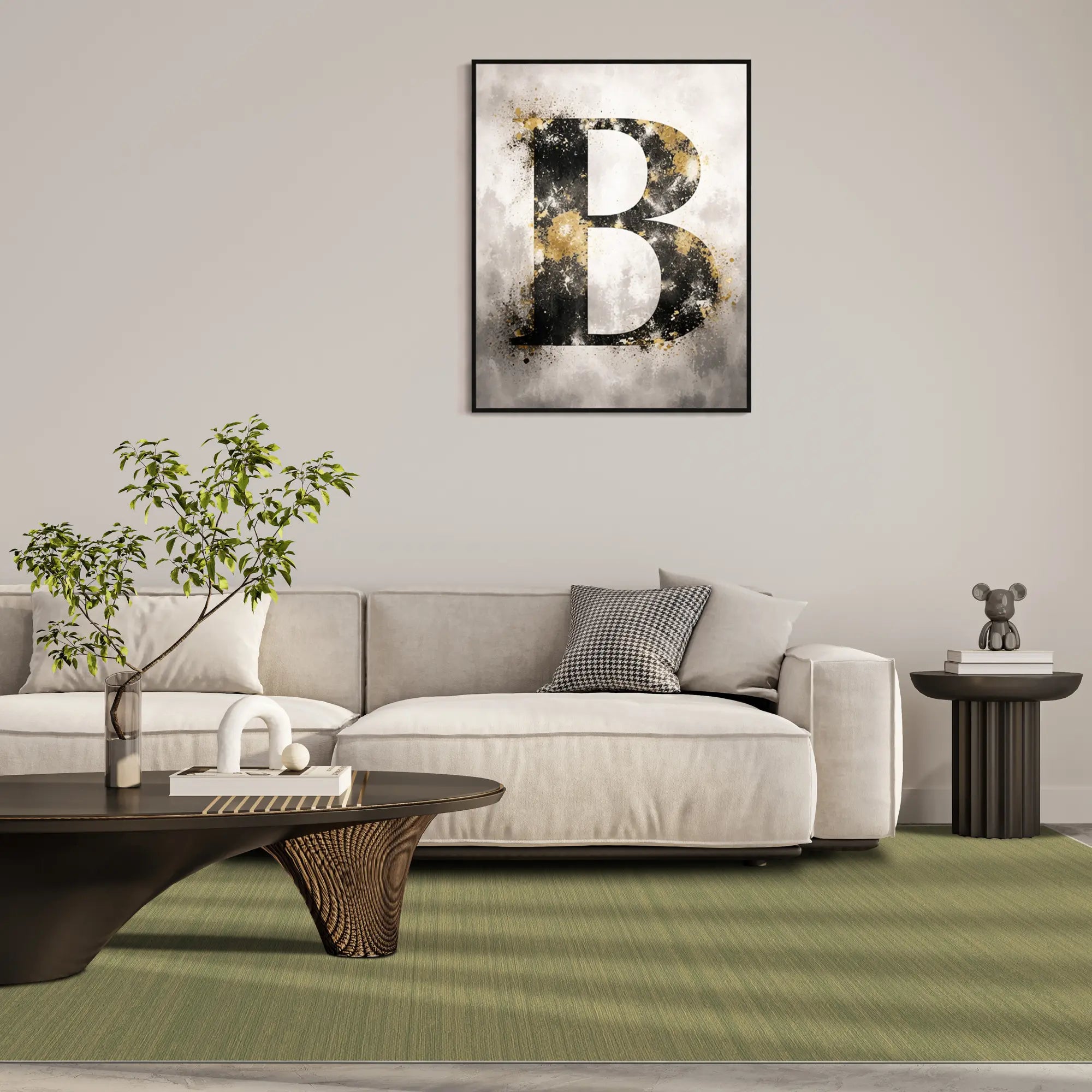 Verdant Horizon Linear Strukturierter Teppich