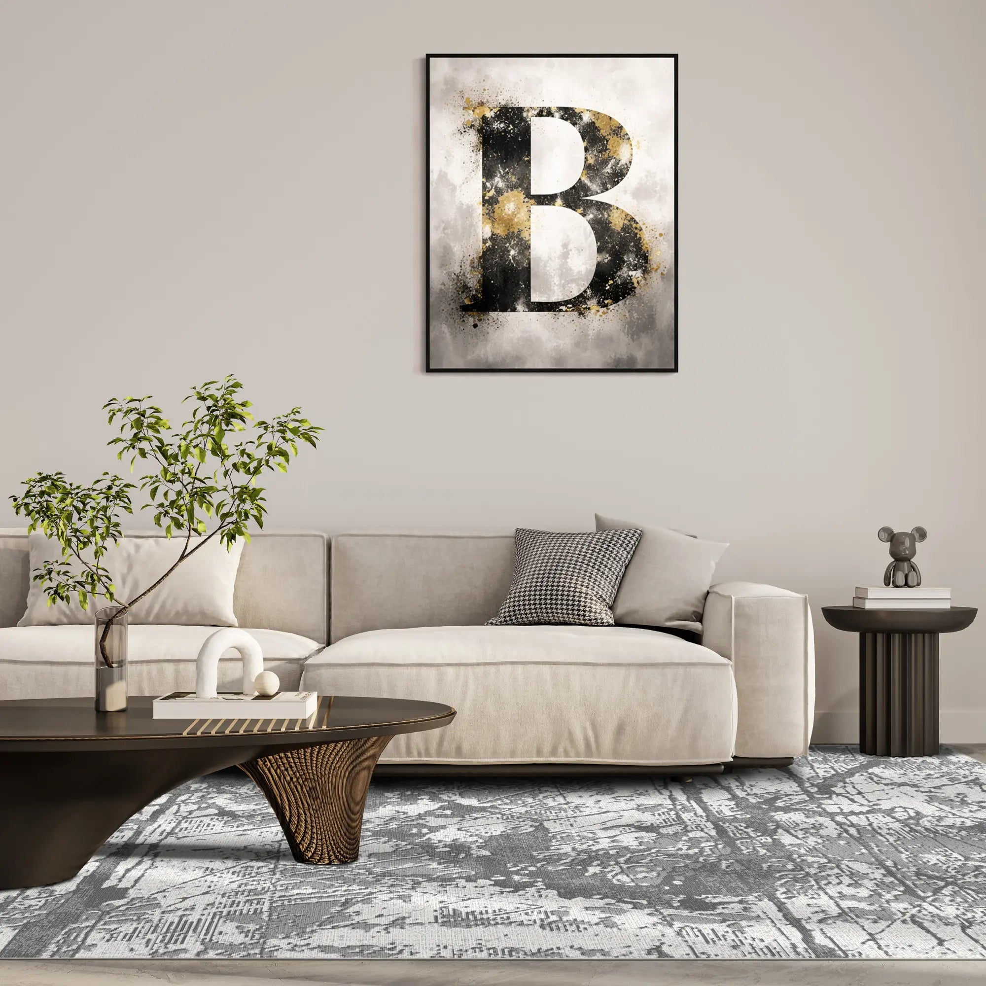 Schieferbruch Teppich mit Abstraktem Used-Look